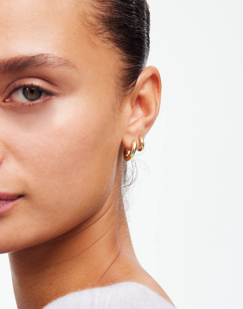 Madewell double huggie hoop earrings