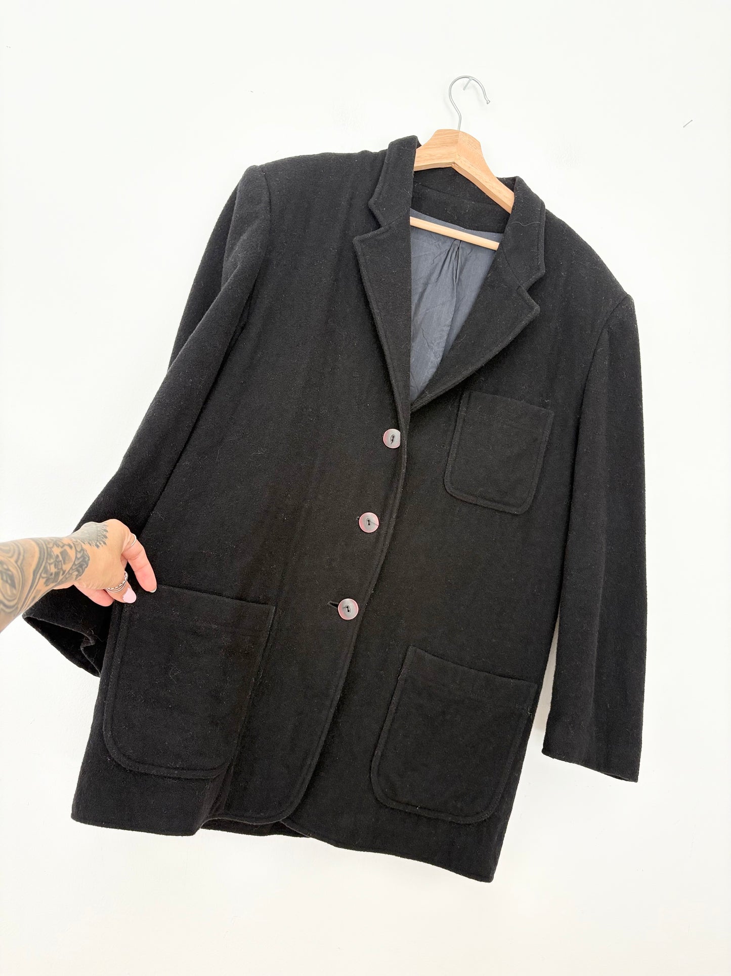 Veste blazer vintage en laine mélangée M/L