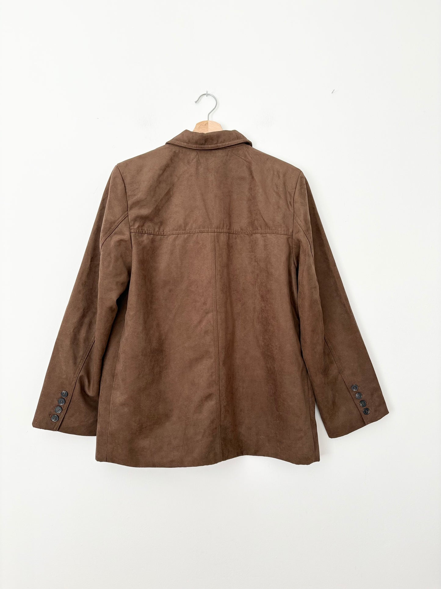 H&M single breasted faux suede jacket M/L