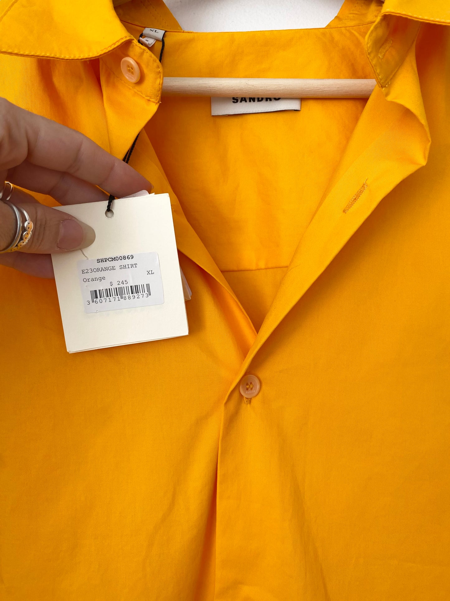 Chemise oversize jaune Sandro Paris XL