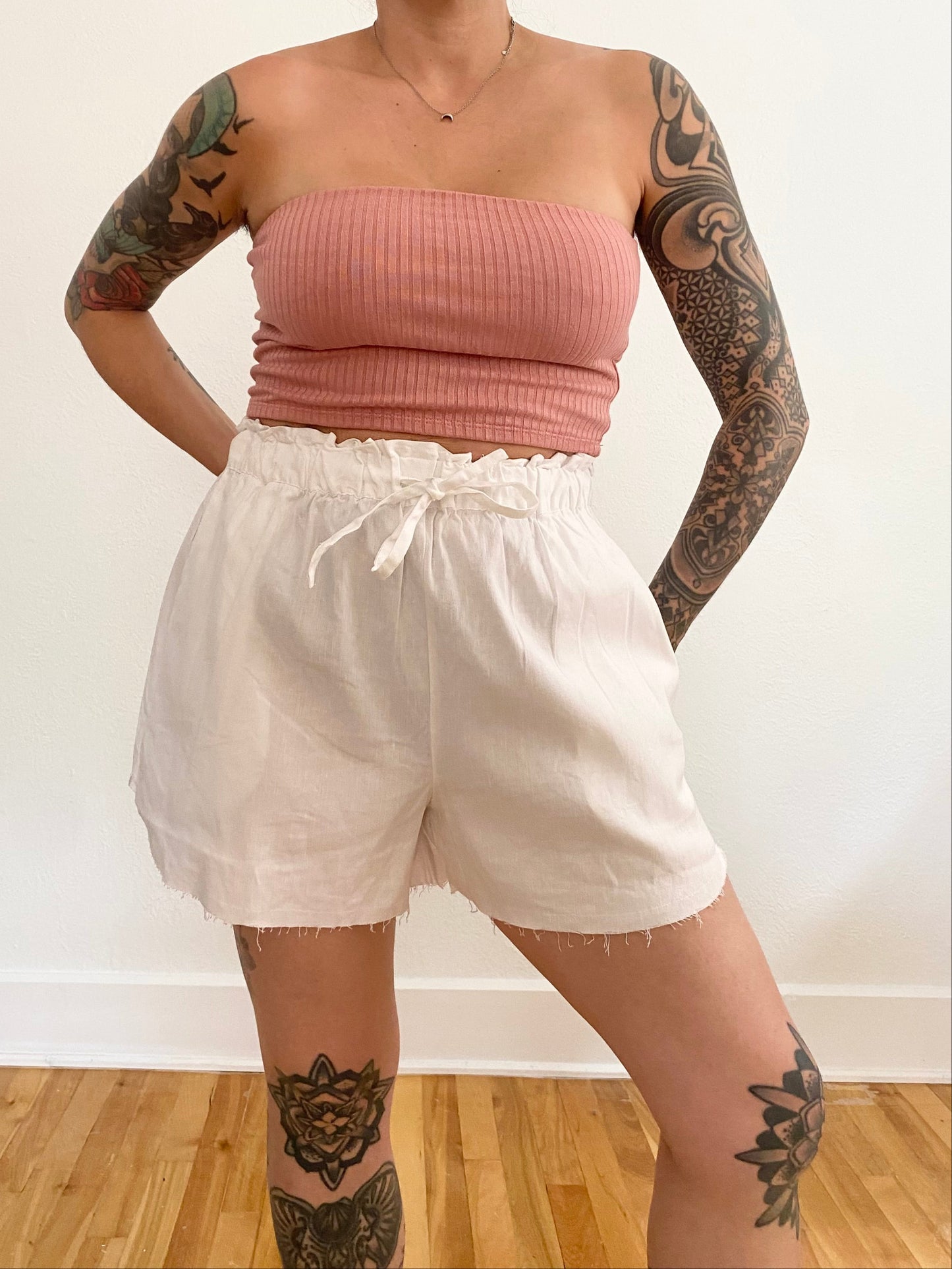SHORE linen blend white shorts *Multiple sizes*