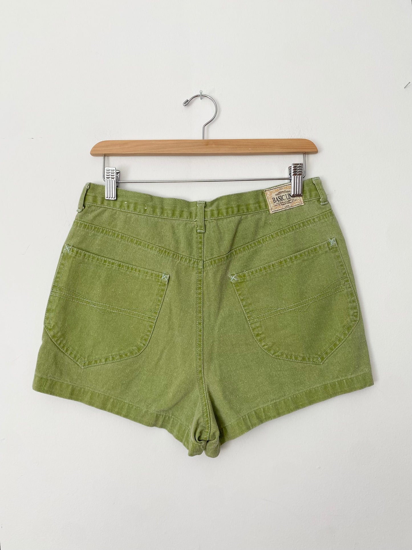 Vintage green denim shorts W28