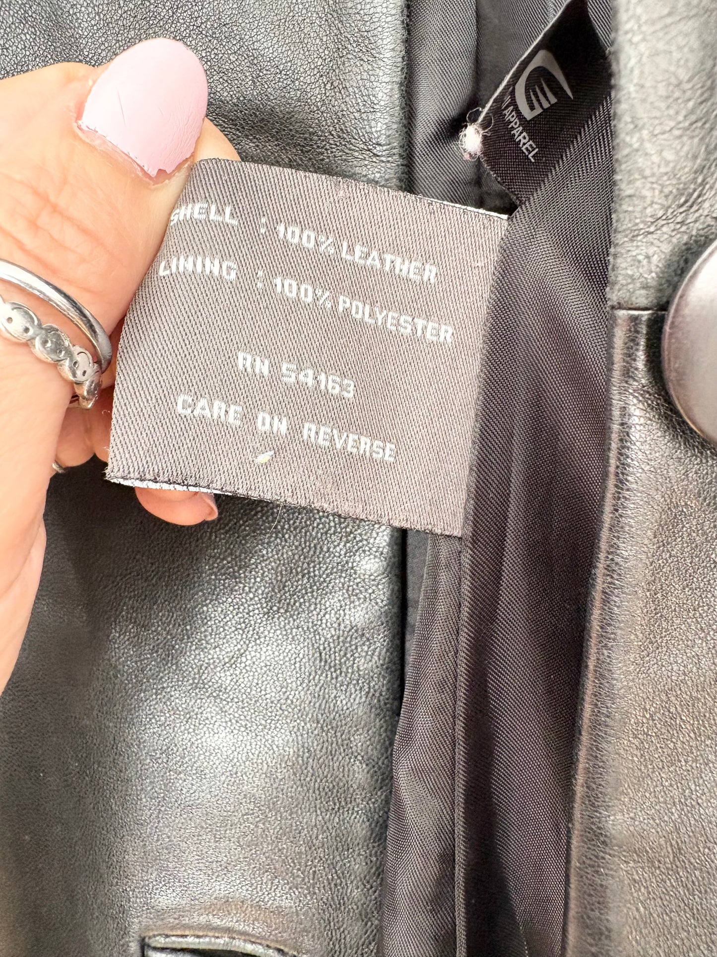 Trench-coat vintage en cuir véritable Kenneth Cole XL