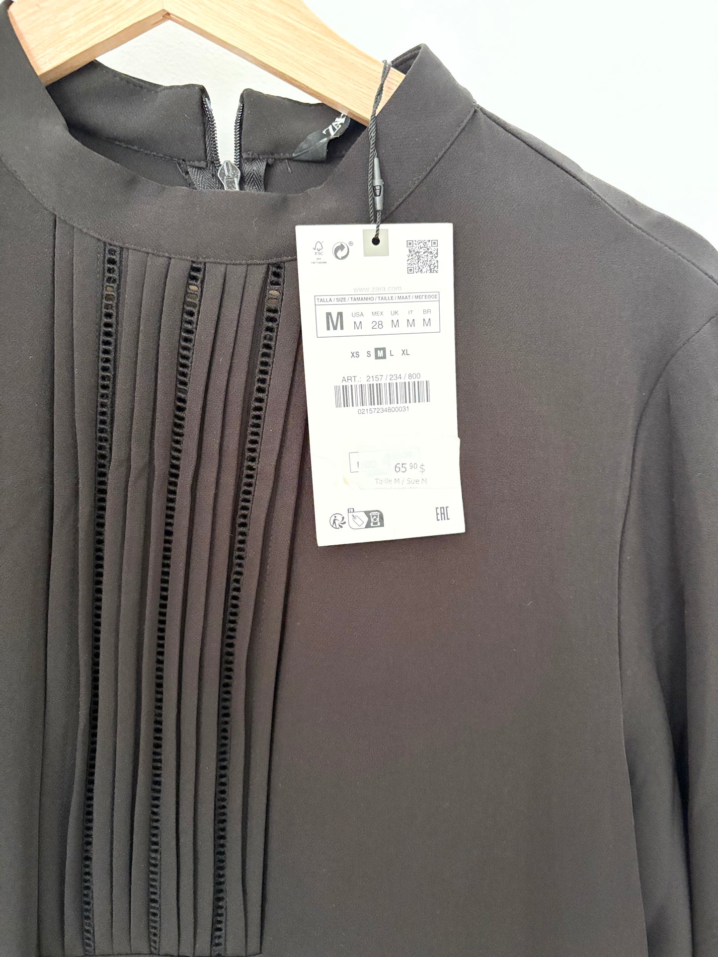 Zara lace insert pintuck dress Medium