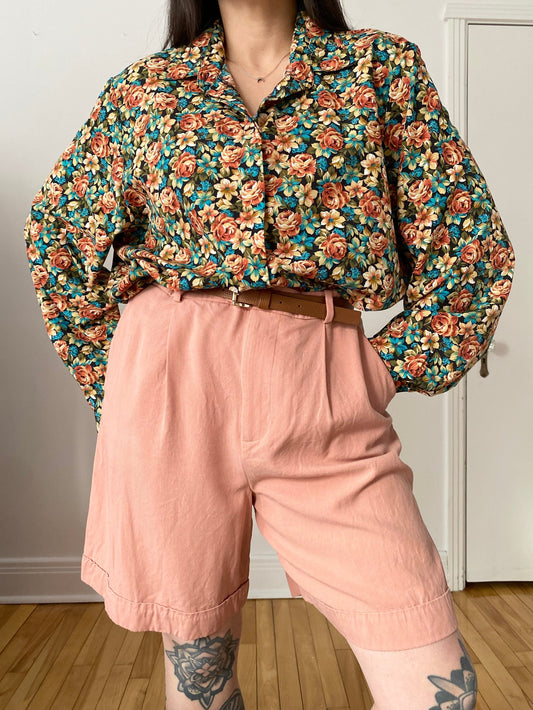Chemise fleurie vintage M/L