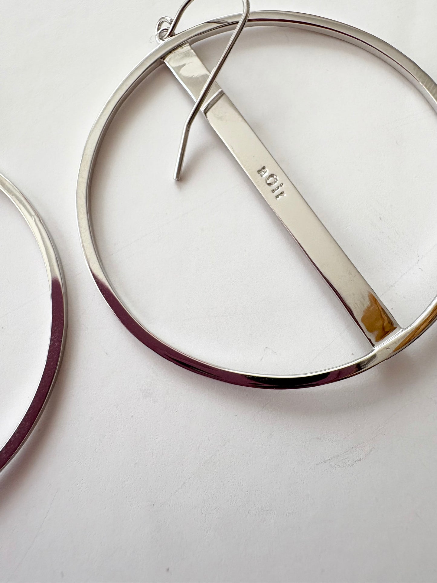 Noir NYC silver hoop earrings