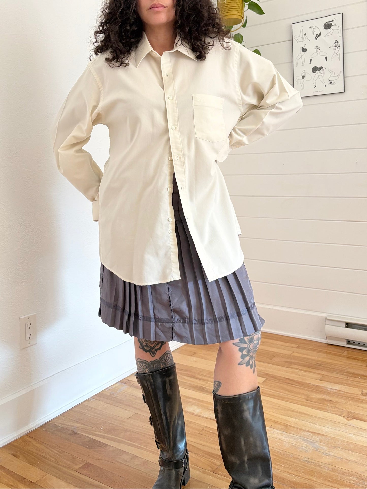 Oscar de la Renta white button down L/XL