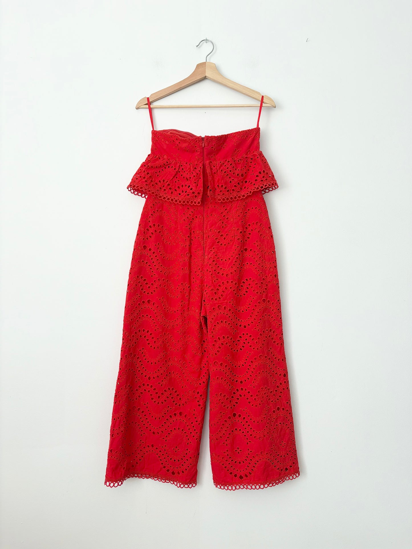 Topshop strapless eyelet jumpsuit S/M