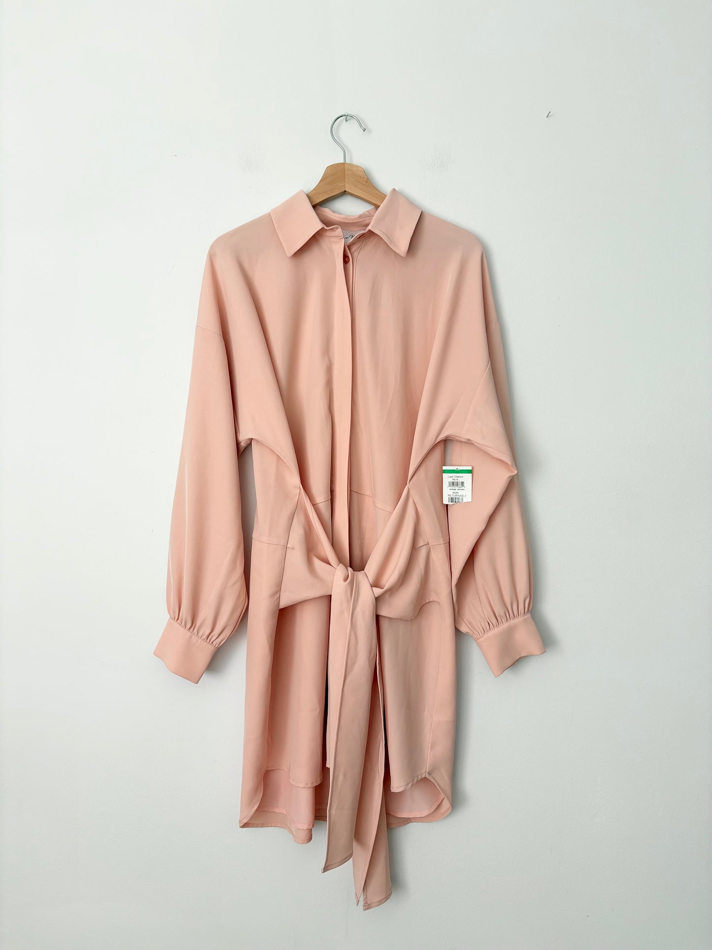 Charles Henry tie-waist long sleeve shirtdress Medium
