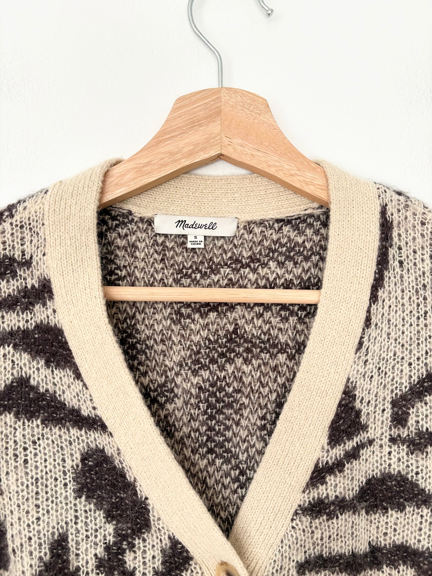 Madewell alpaca blend animal print cardigan Small