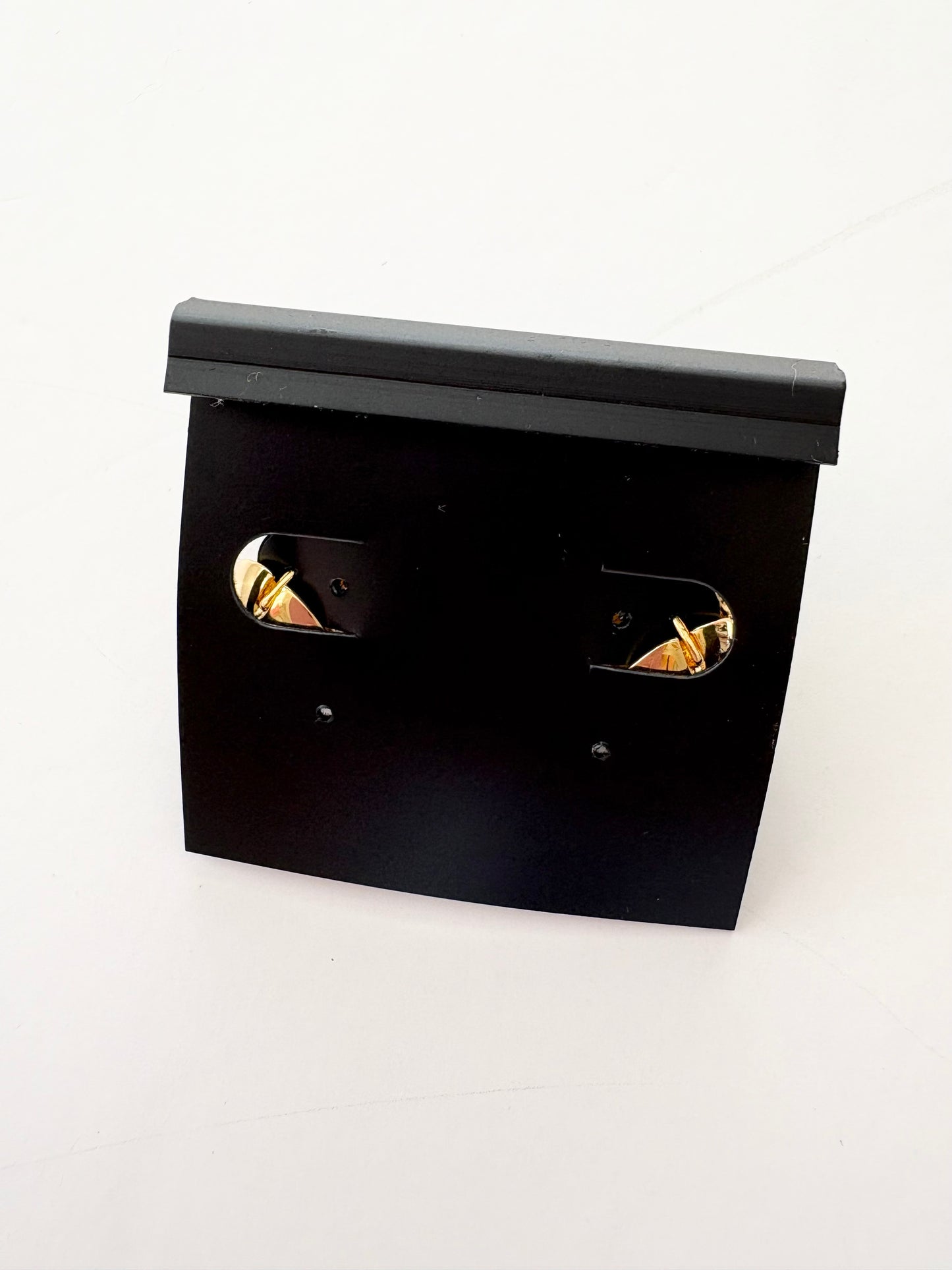 Noir NYC helmet CZ gold plated earrings