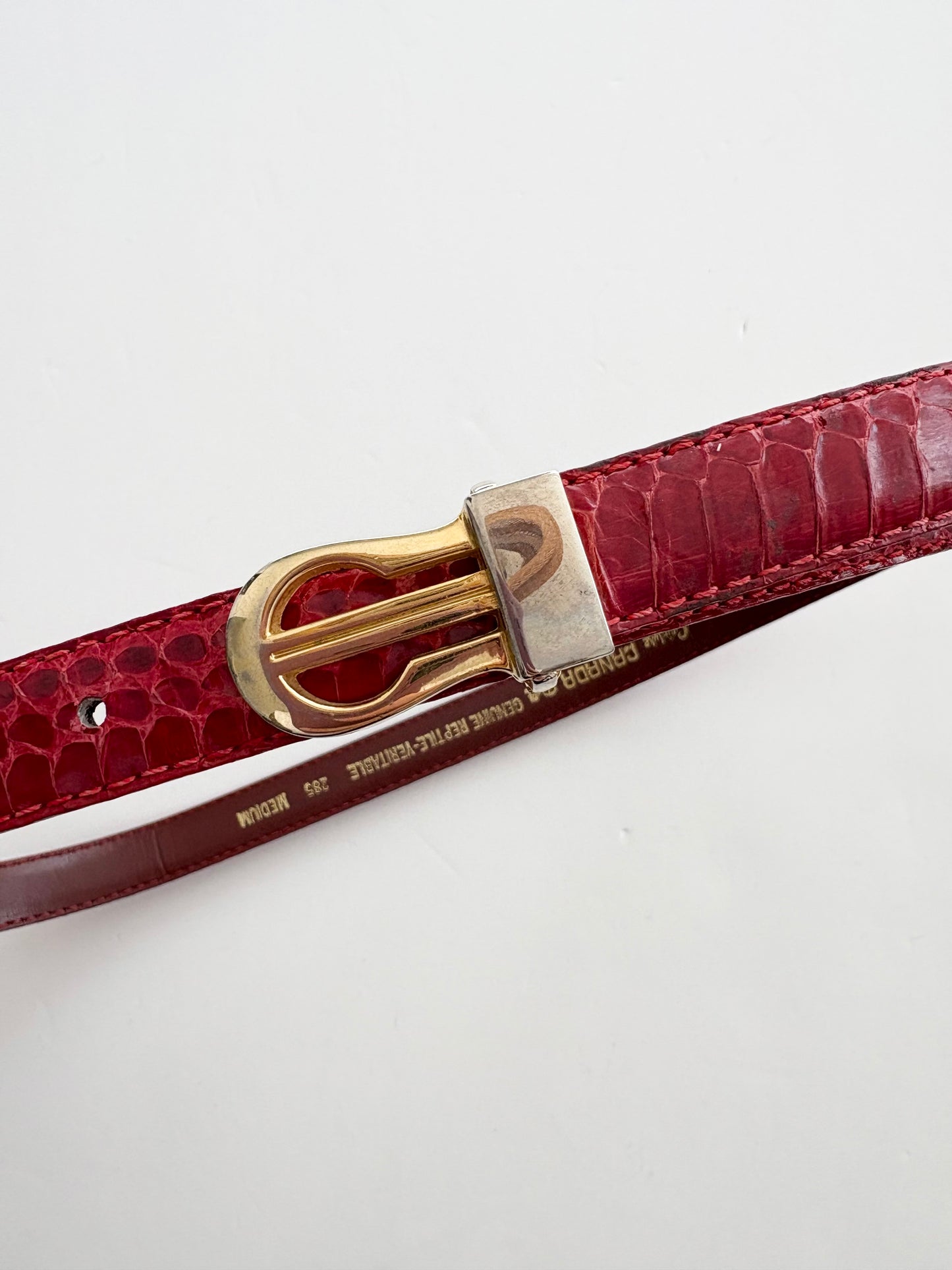 Vintage reptile leather belt XS-M
