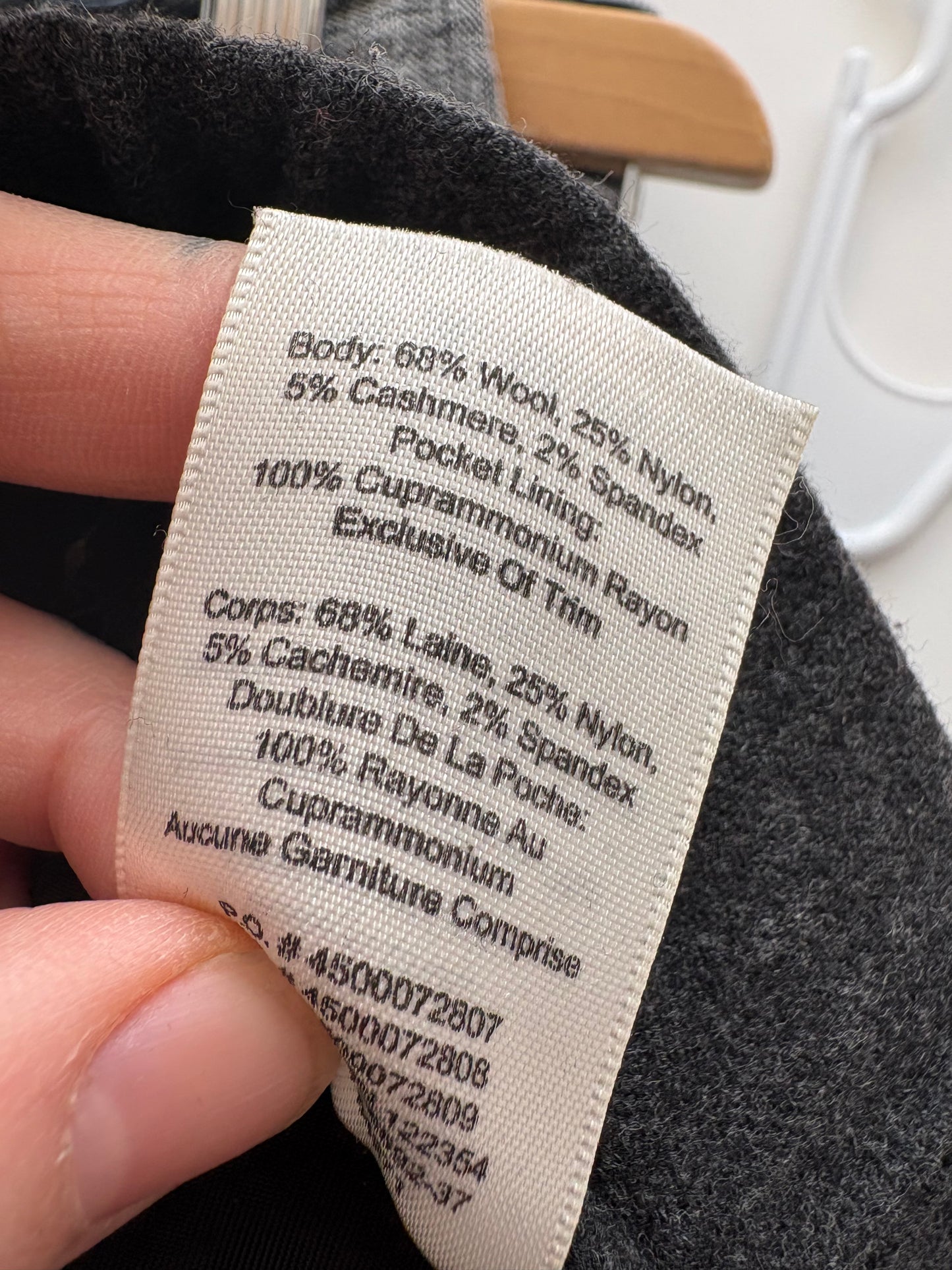 Pantalon court Wilfred en laine mélangée, taille M