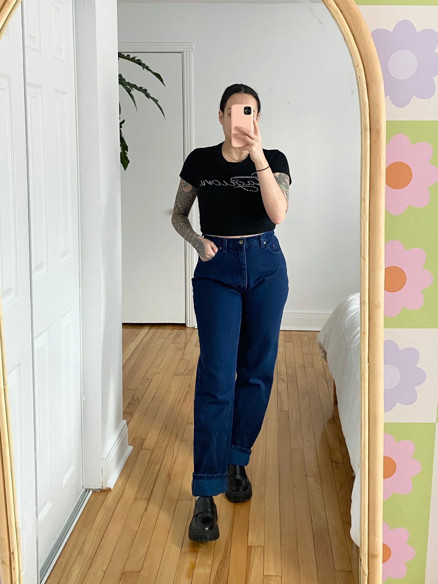 Vintage dark blue mom jeans W28