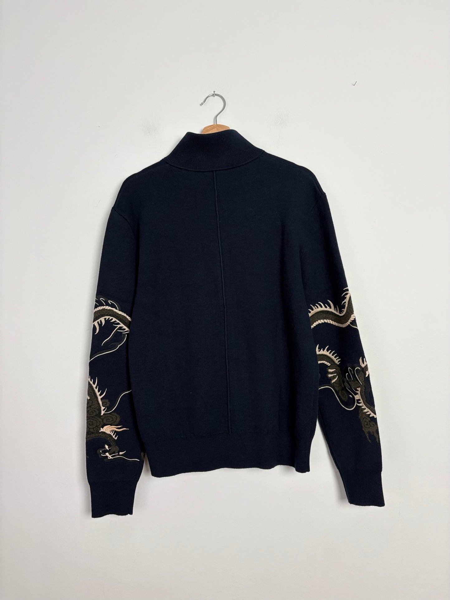 The kooples wool blend embroidered zip up cardigan S-L