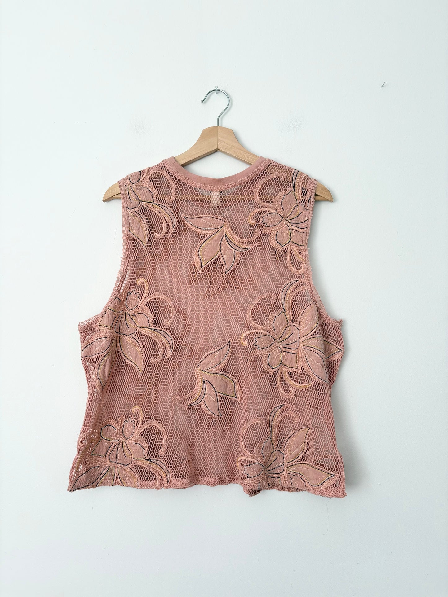 Free People floral mesh top S/M