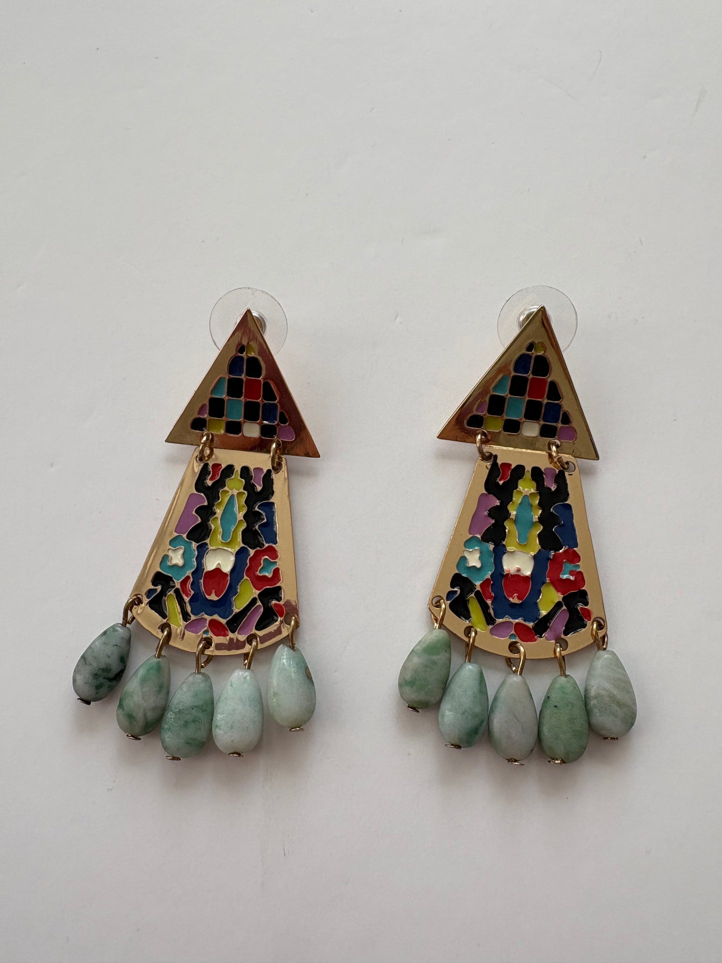 Boucles d'oreilles en perles d'émail Noir NYC