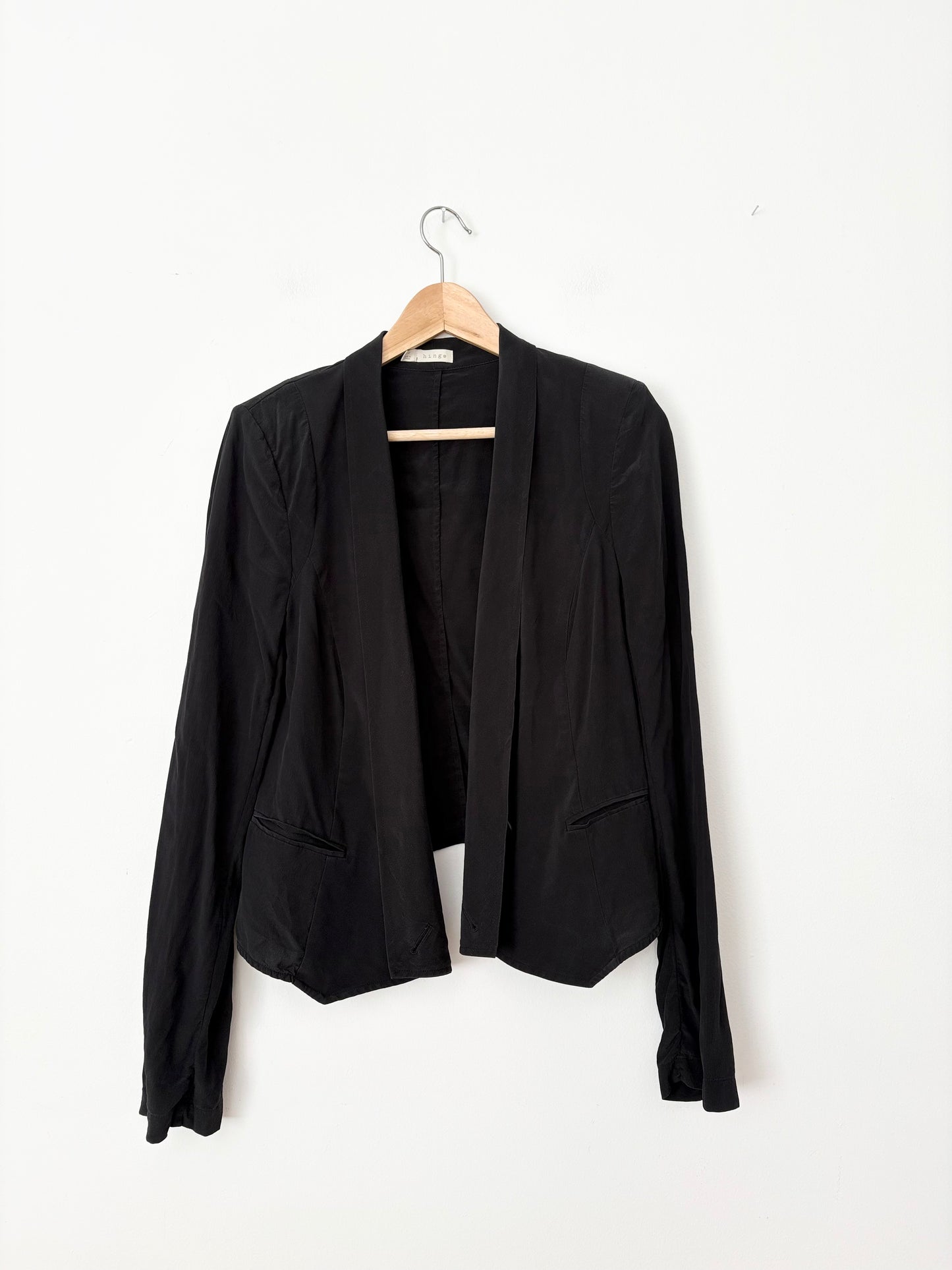 Blazer drapé en soie à charnière vintage Medium