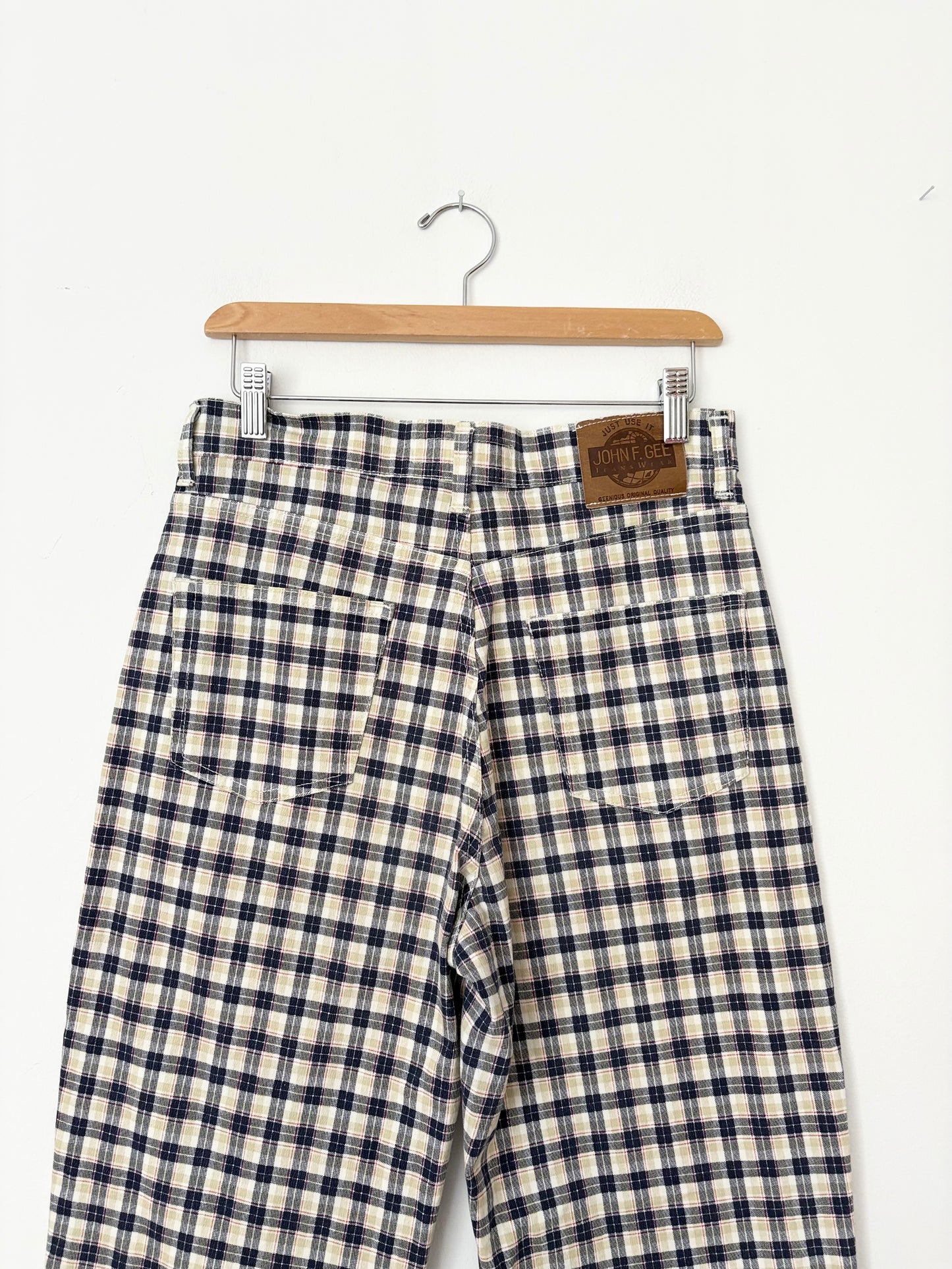 Vintage plaid high waist tapered pants W29