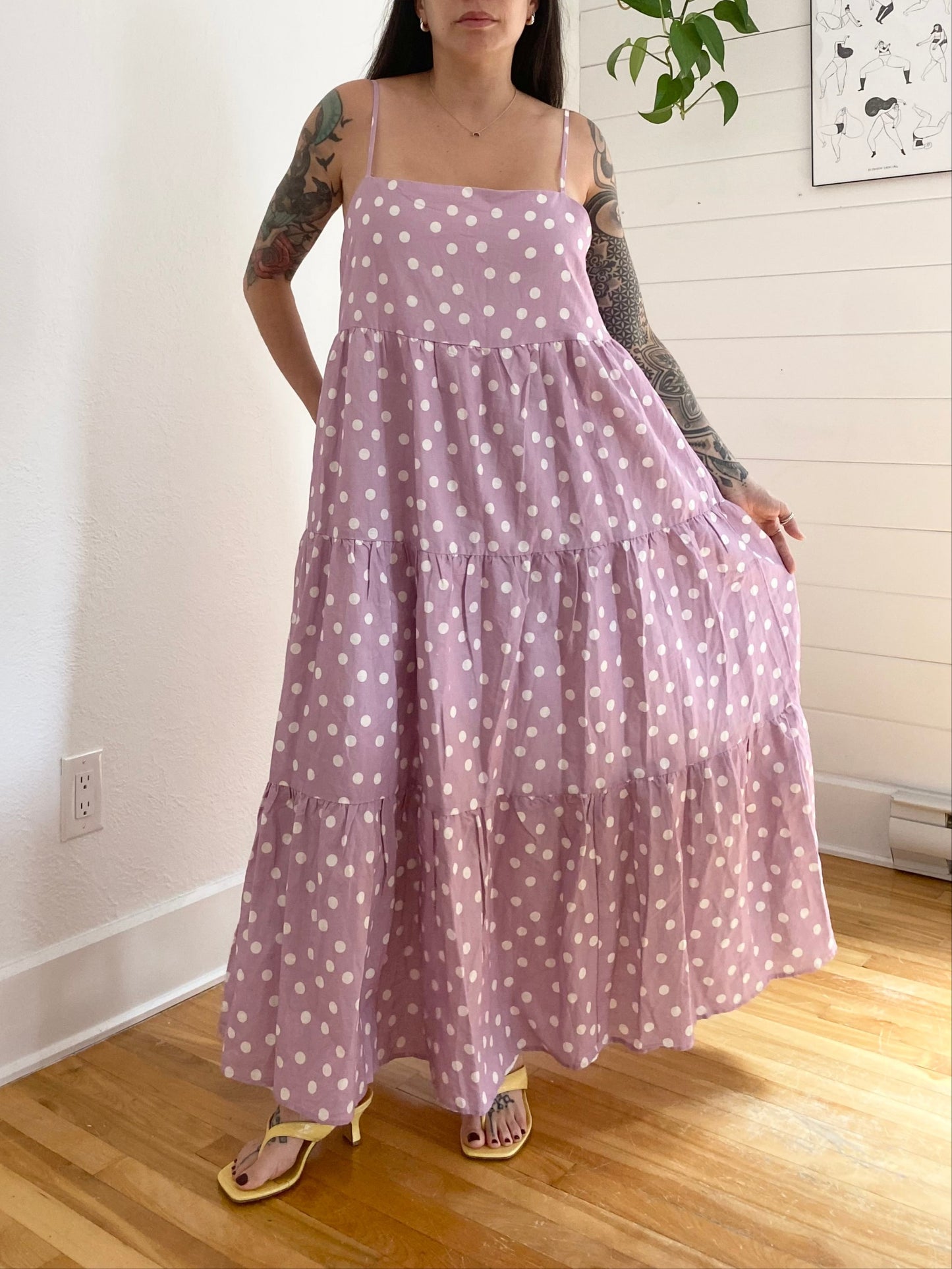 Charlie Holiday Isabella linen blend Maxi dress M/L