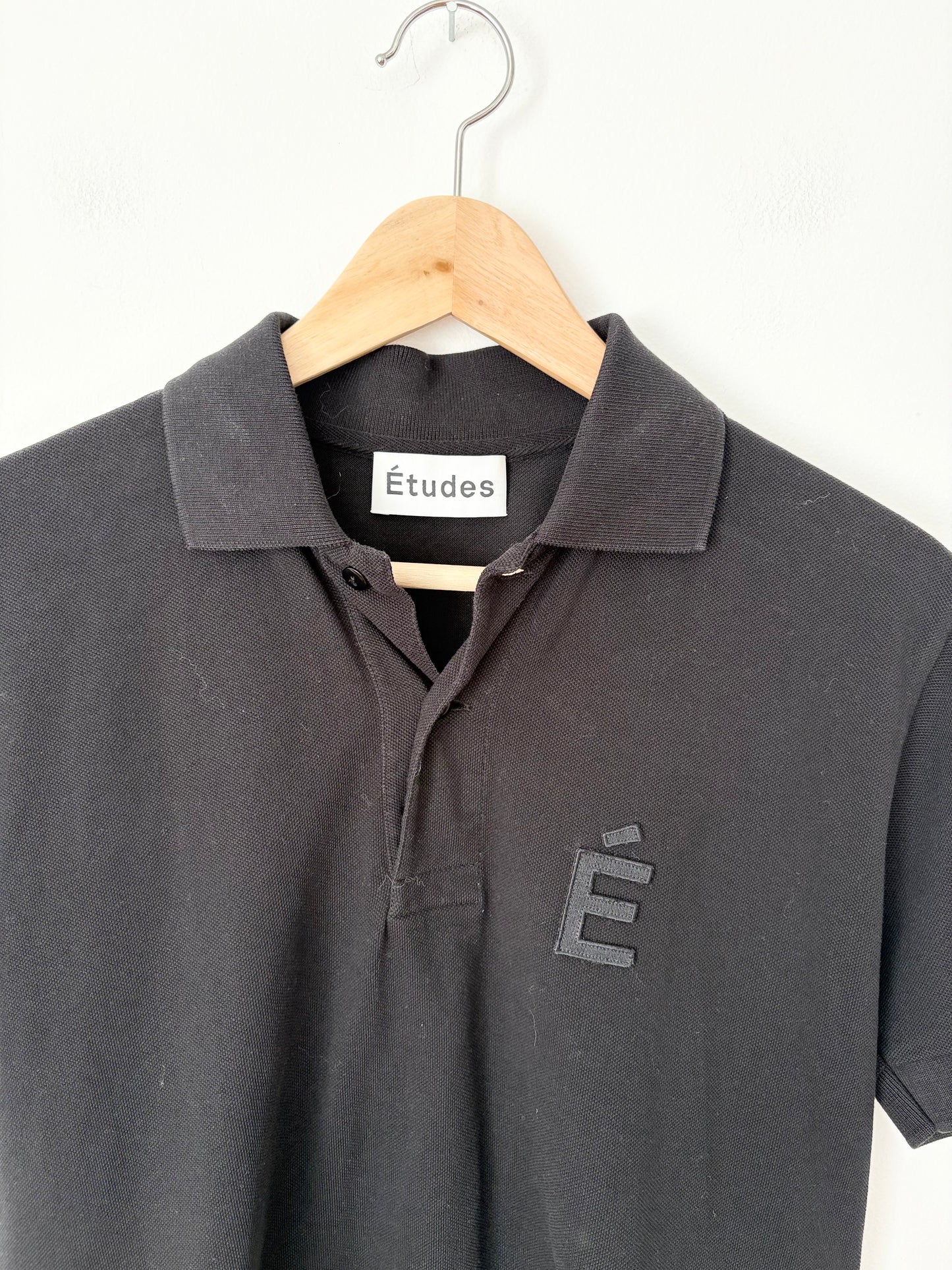 Études black patch polo shirt XS/S