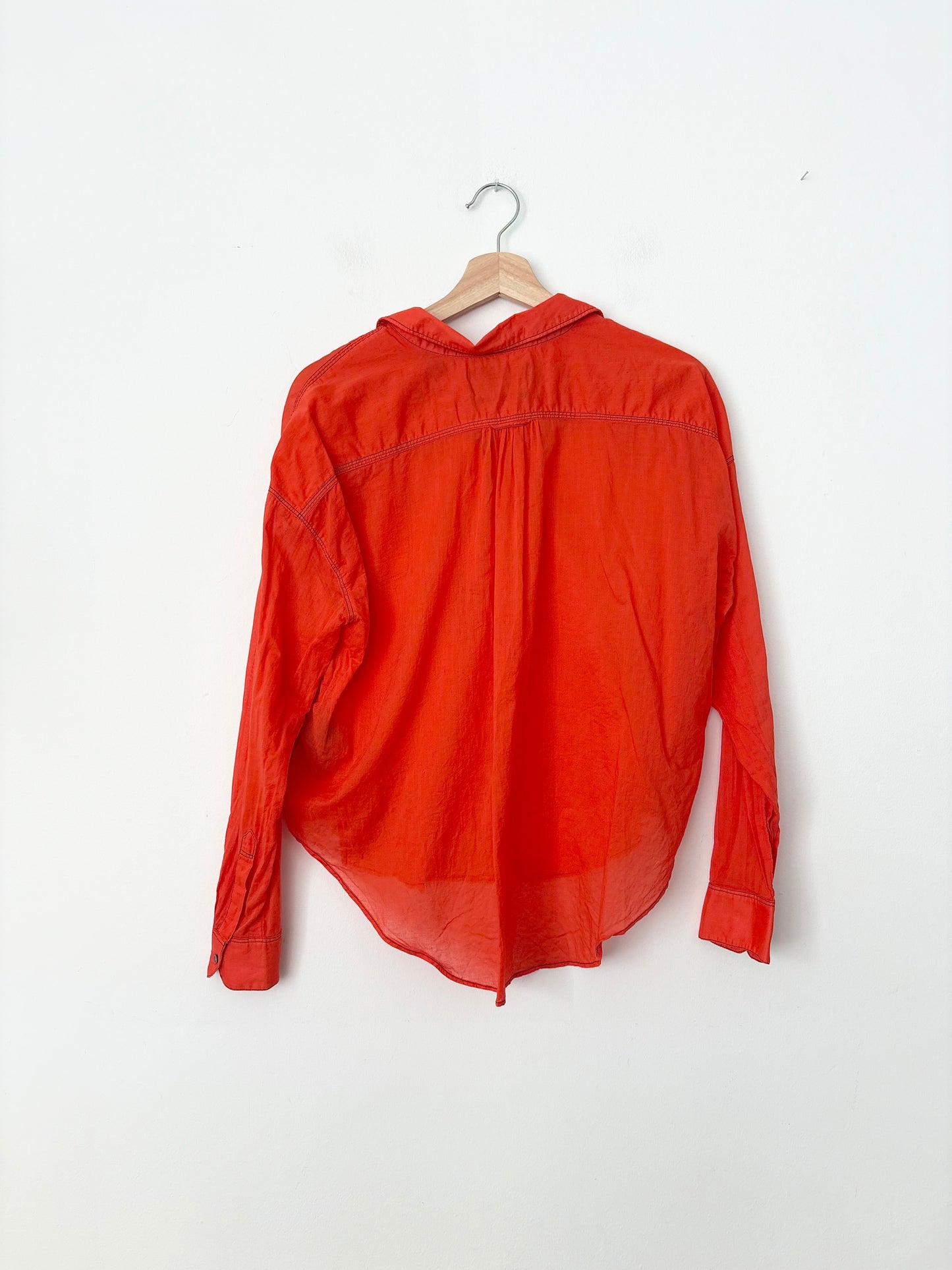 Scotch & soda orange semi sheer shirt Small