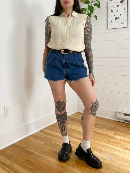 Short en jean vintage Bill Blass W28