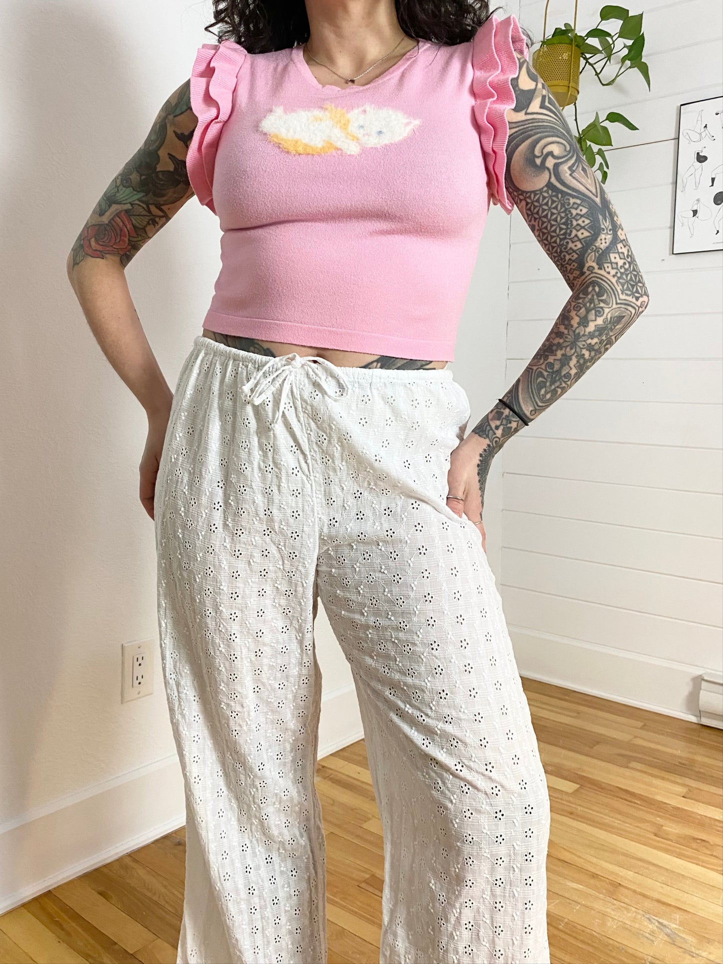 Cider ruffle stretchy baby tee Medium