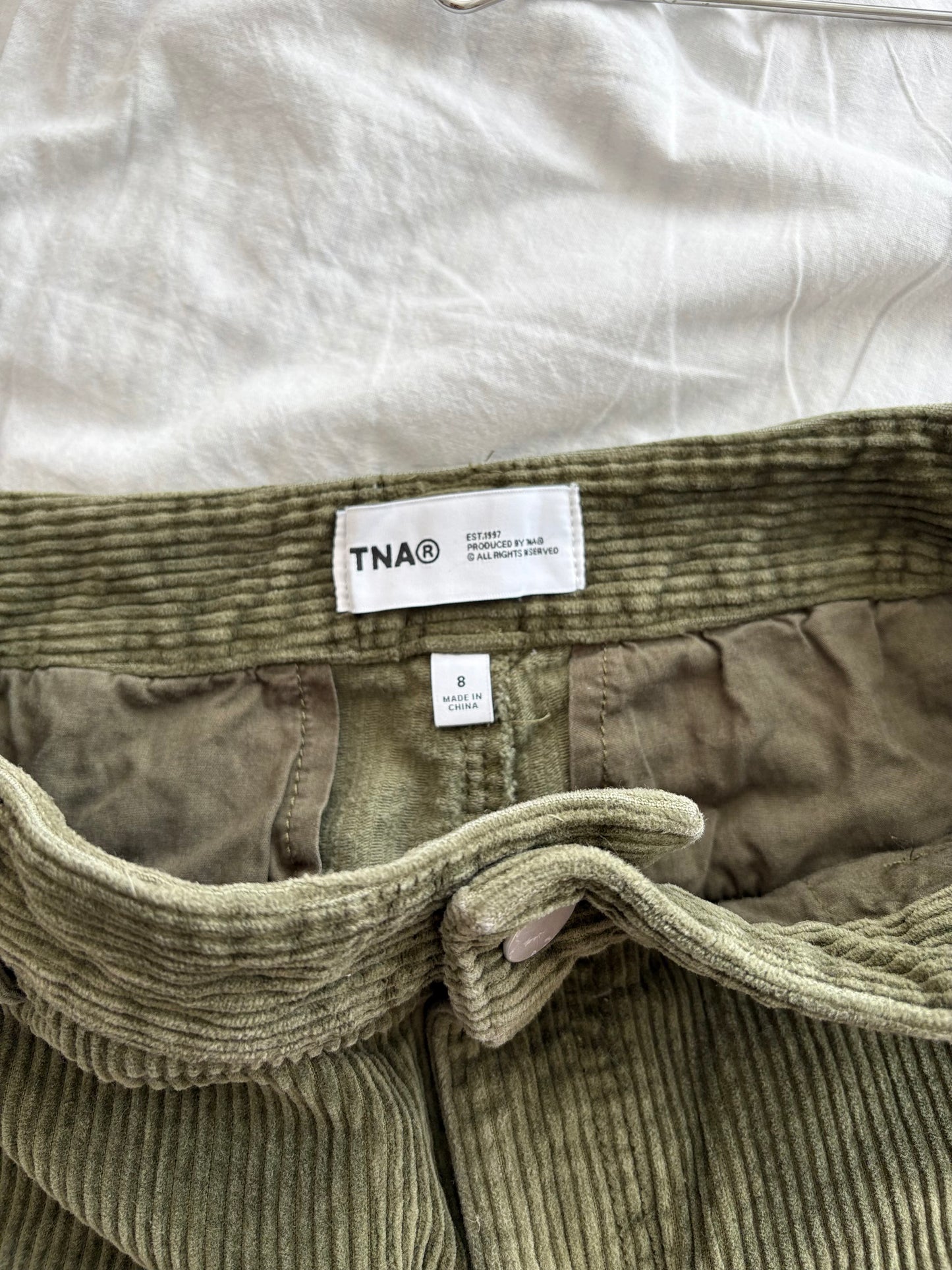 TNA ripcord corduroy pants W29
