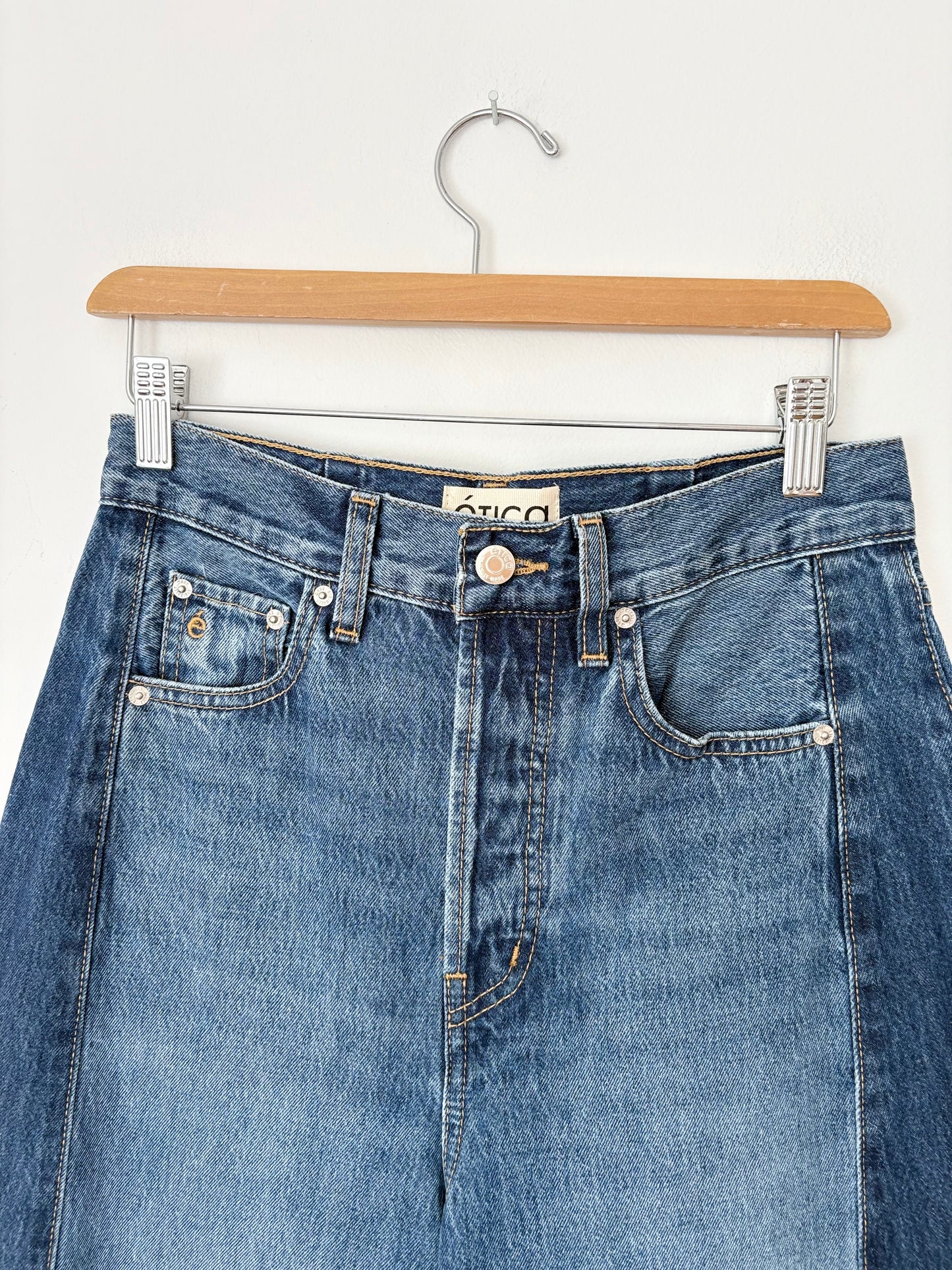 Etica Arden reworked wide leg barrel jeans W26