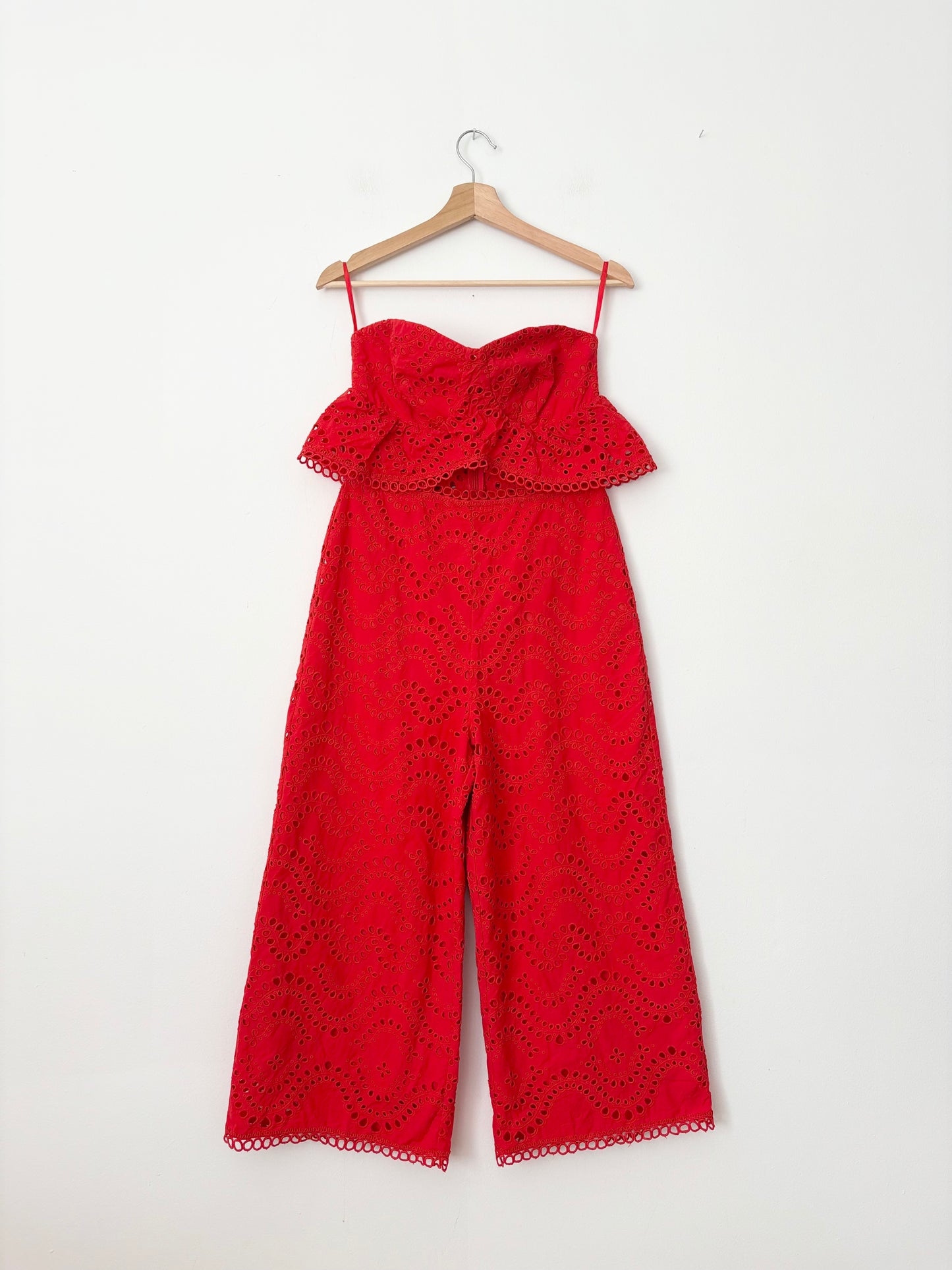 Topshop strapless eyelet jumpsuit S/M