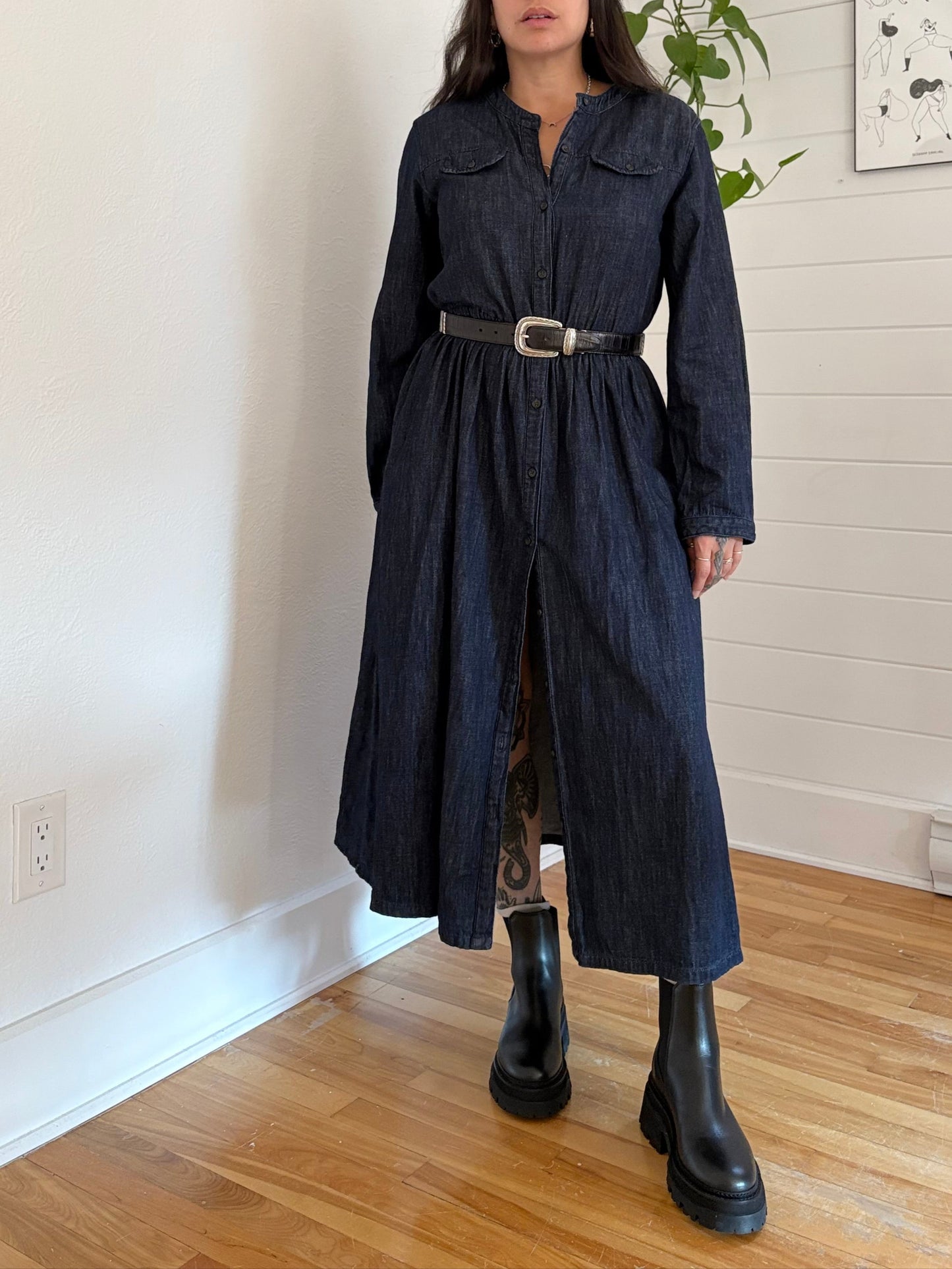 Ines de la Fressange X Uniqlo denim maxi dress Medium