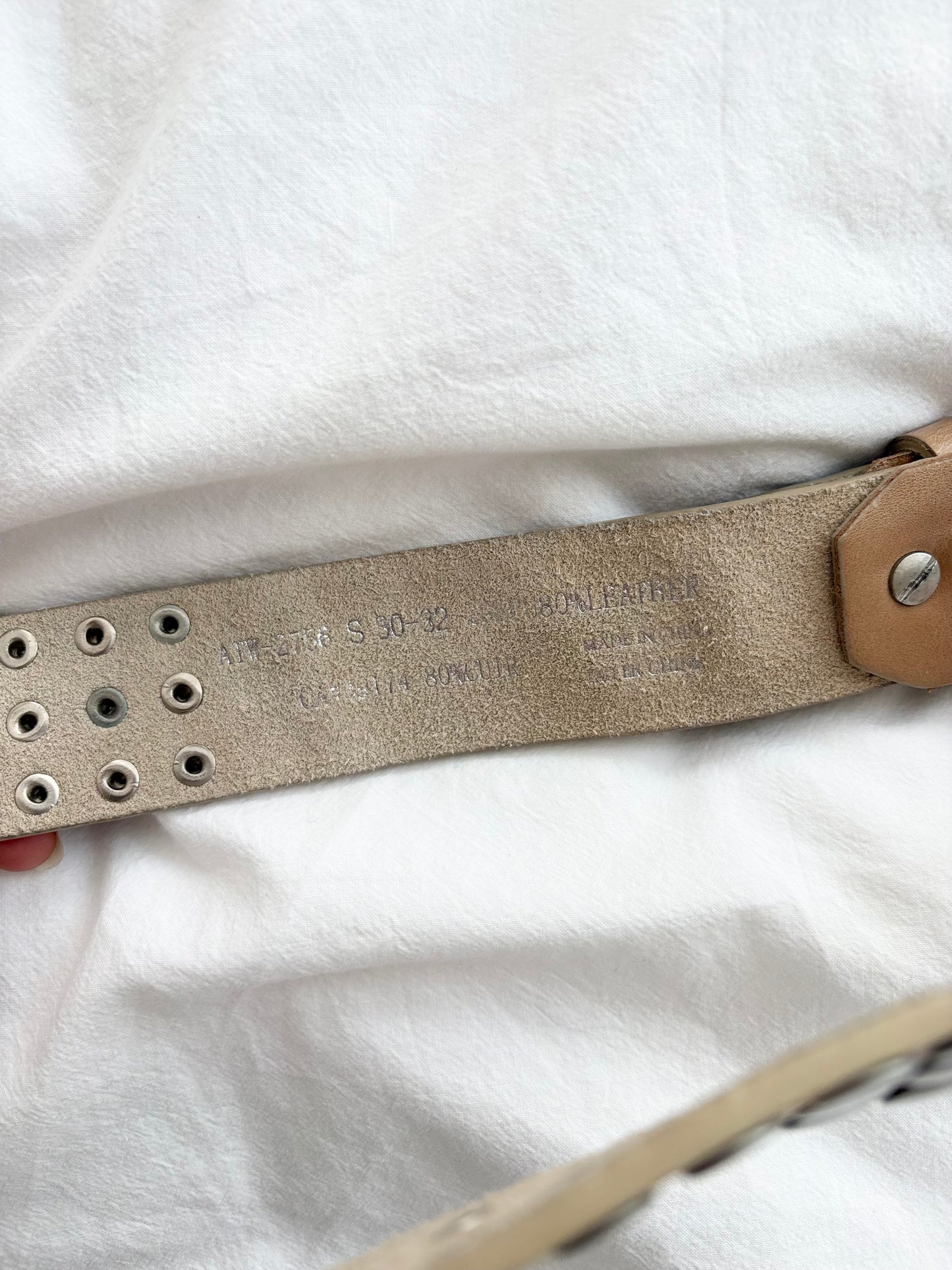 Studded leather belt M/L