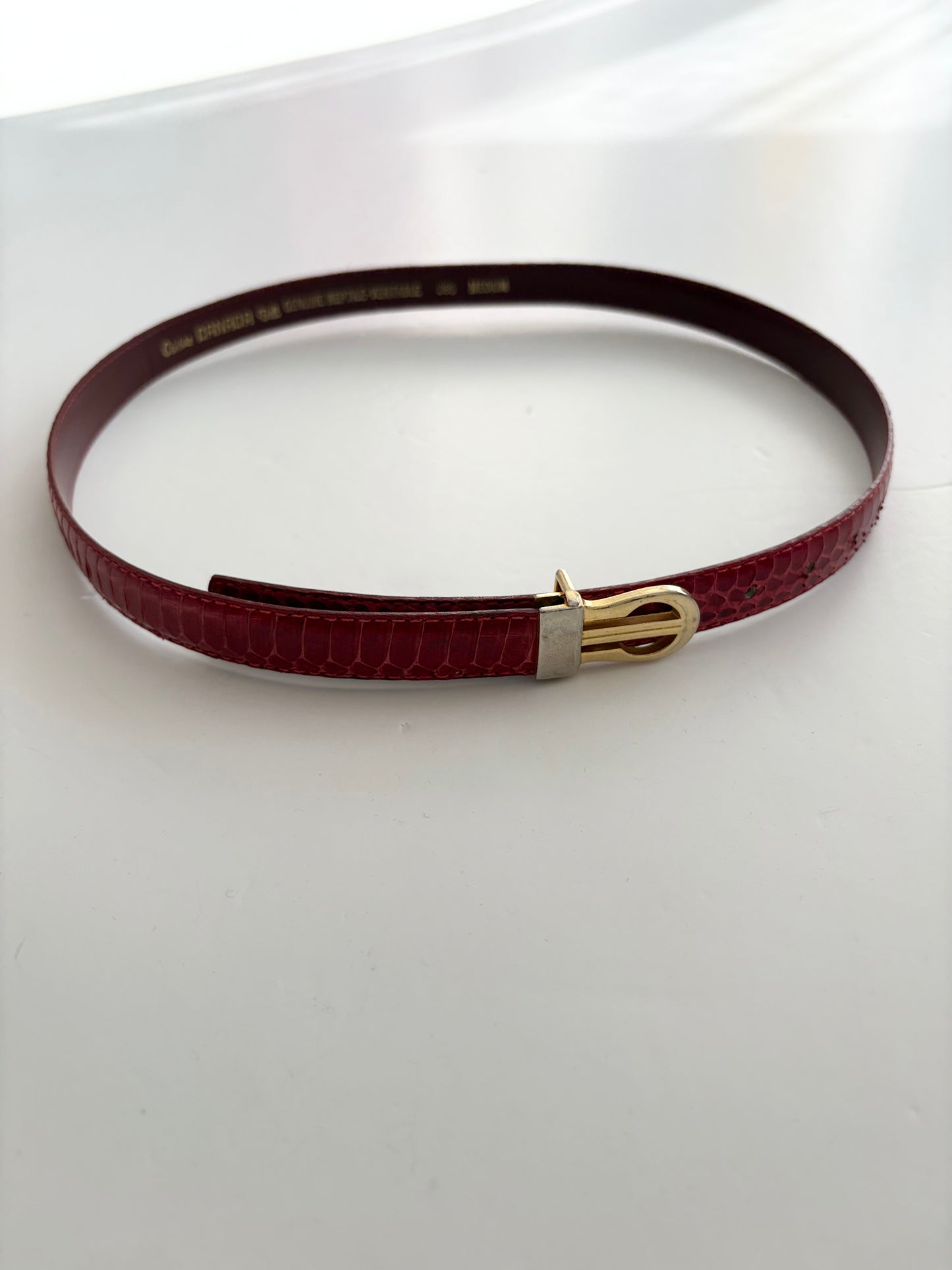 Vintage reptile leather belt XS-M