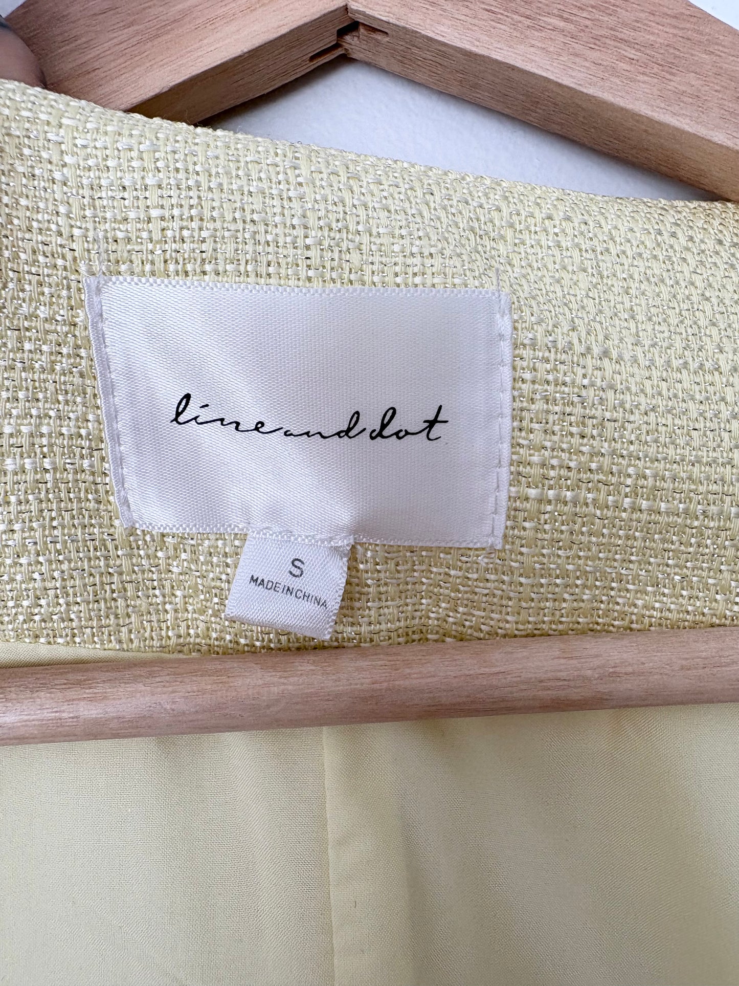 Line and dot sunnie mini dress in Lemon Small
