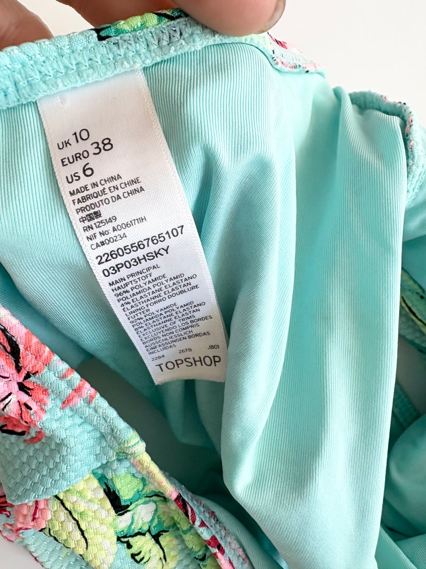 Maillot de bain une pièce Topshop tropical à licou S/M