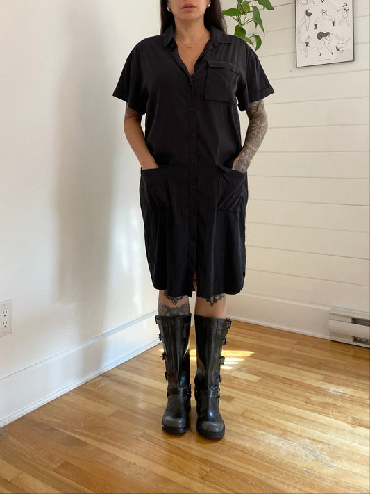 & Other stories boxy satin midi shirt dress Medium