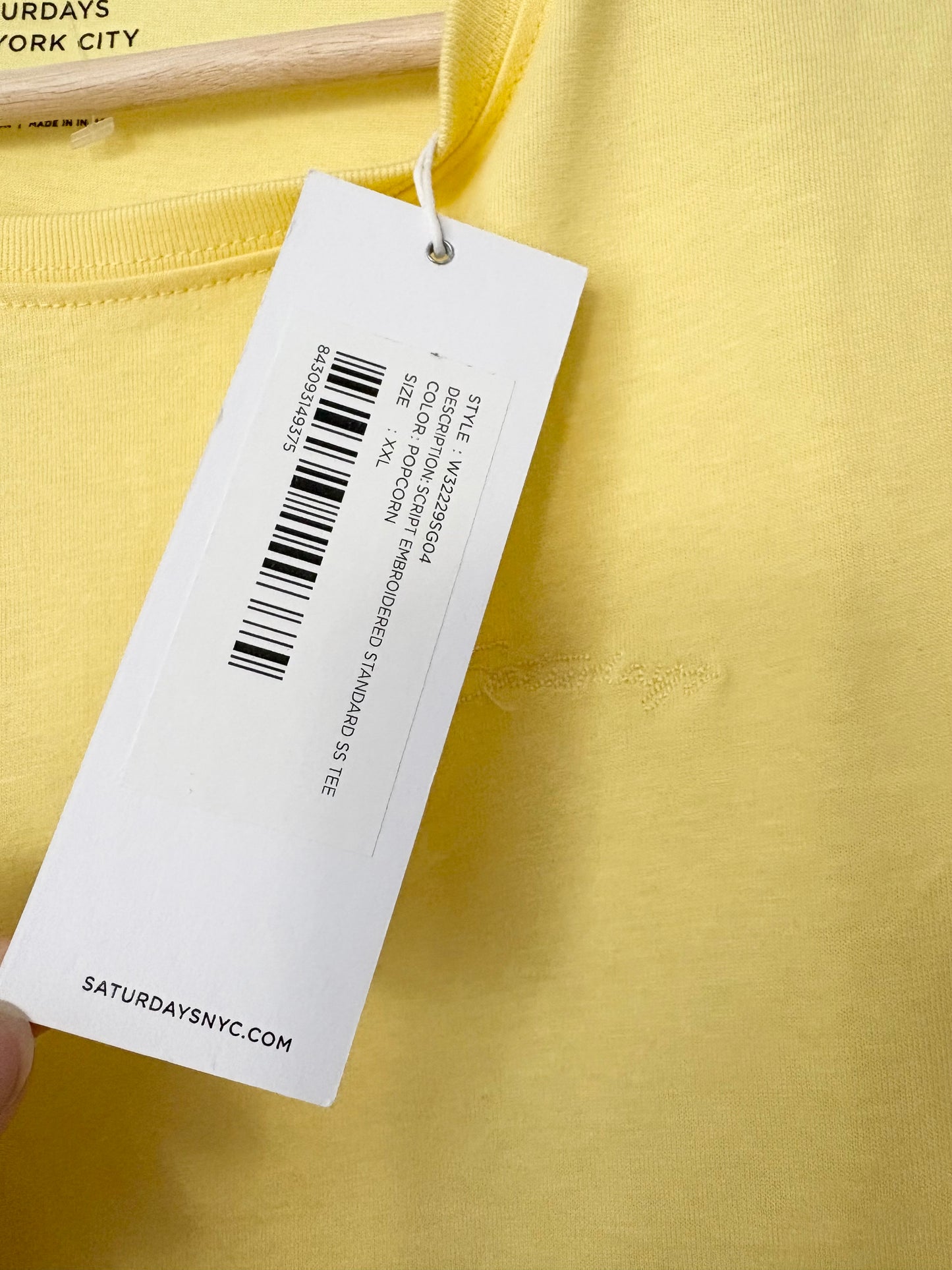 T-shirt SS standard brodé Saturdays NYC Script XXL