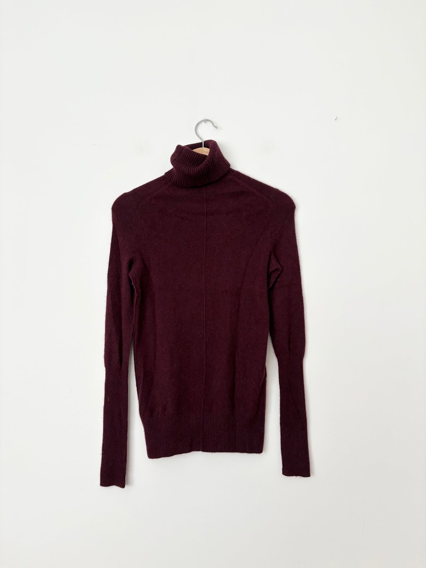 Pull col roulé en cachemire bleu turquoise XS