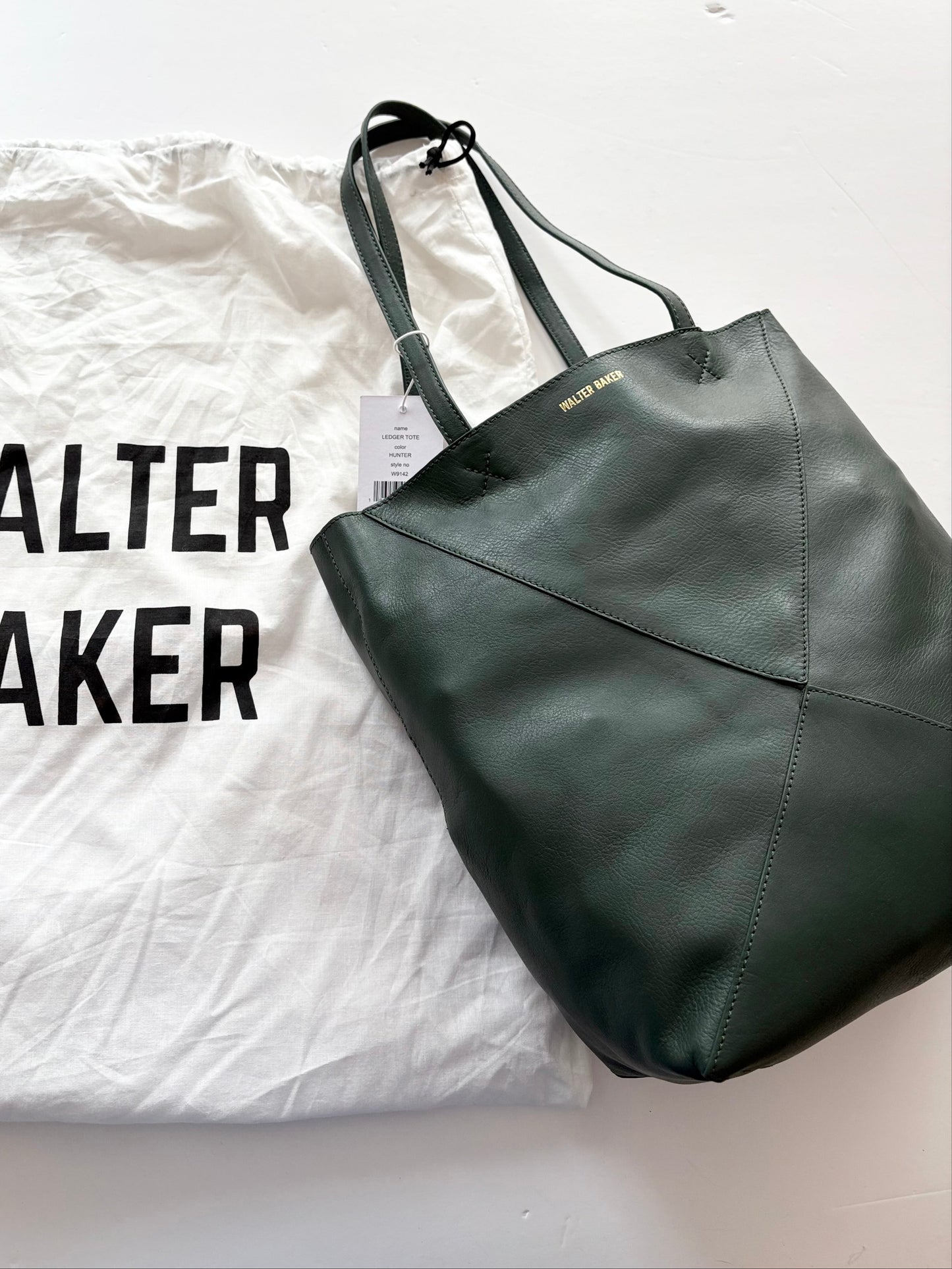 Walter Baker leather ledger tote bag