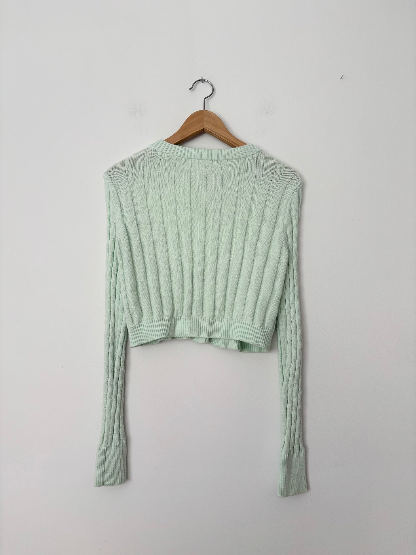 525 America crop cable knit sweater Small