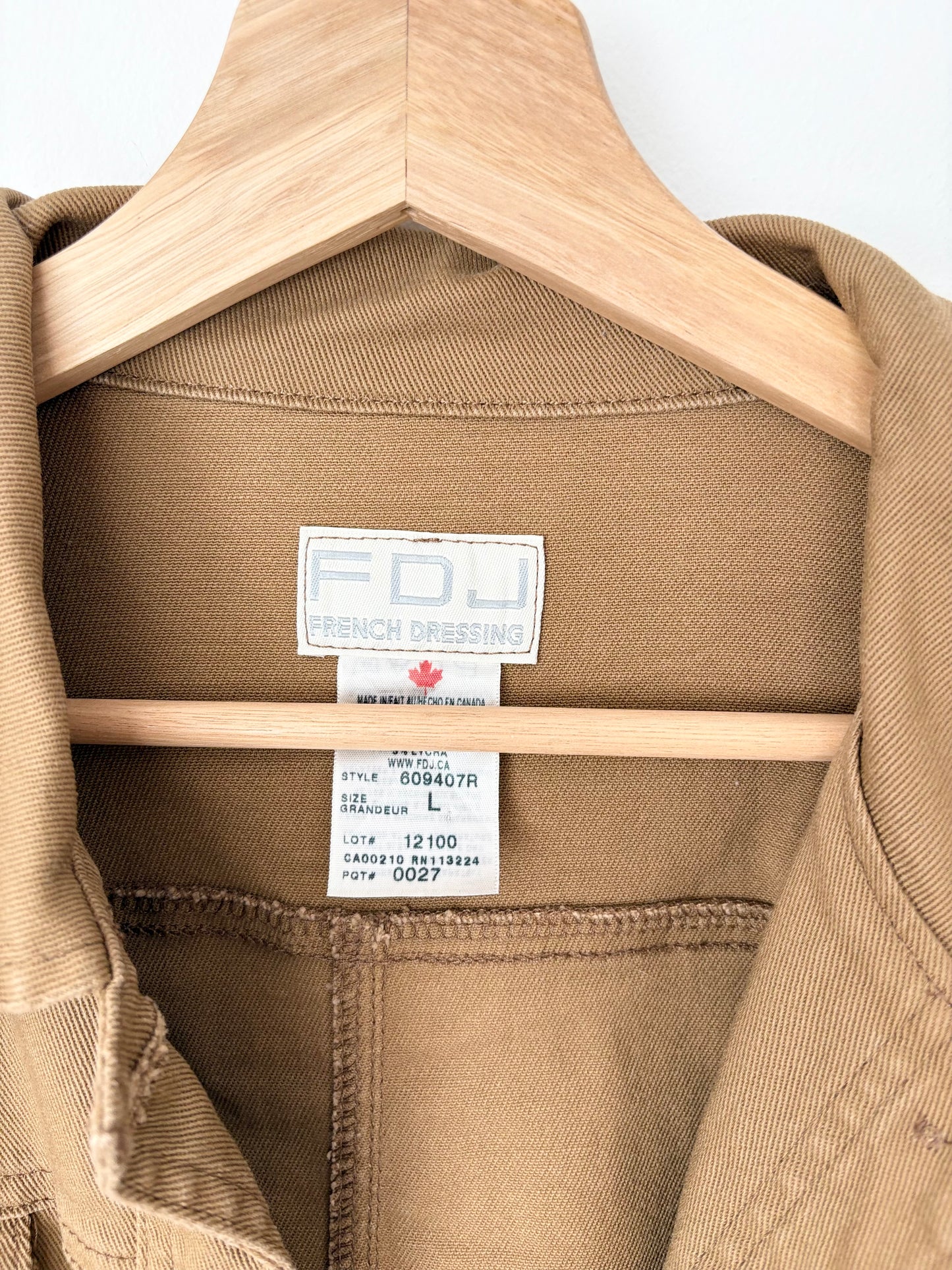 Vintage FDJ tan denim jacket M/L
