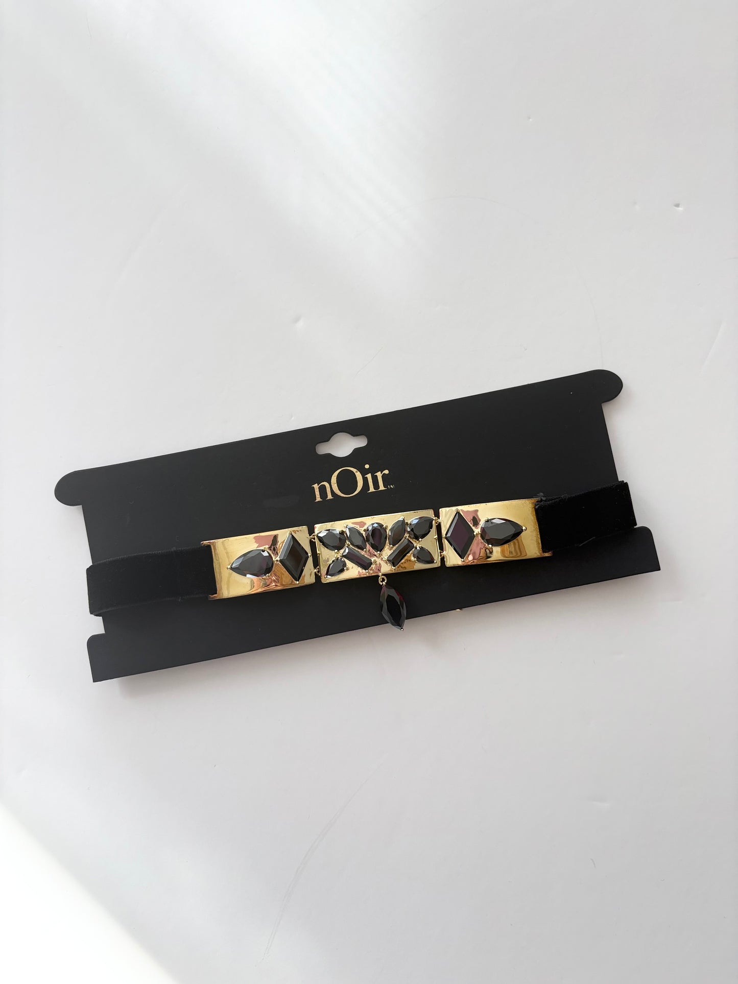 Noir NYC gold plated jagged choker necklace