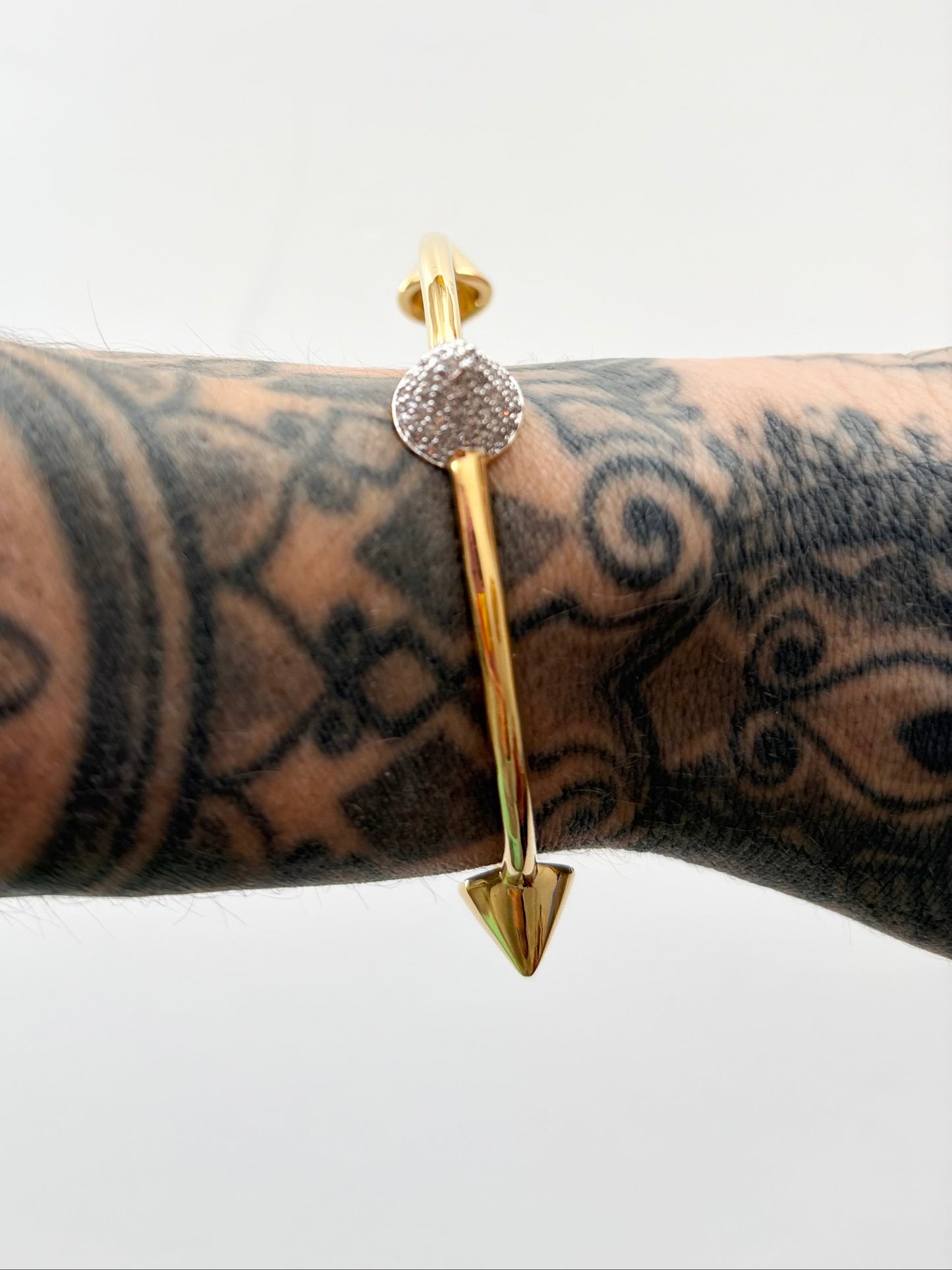 Noir NYC gold pave pyramid bracelet