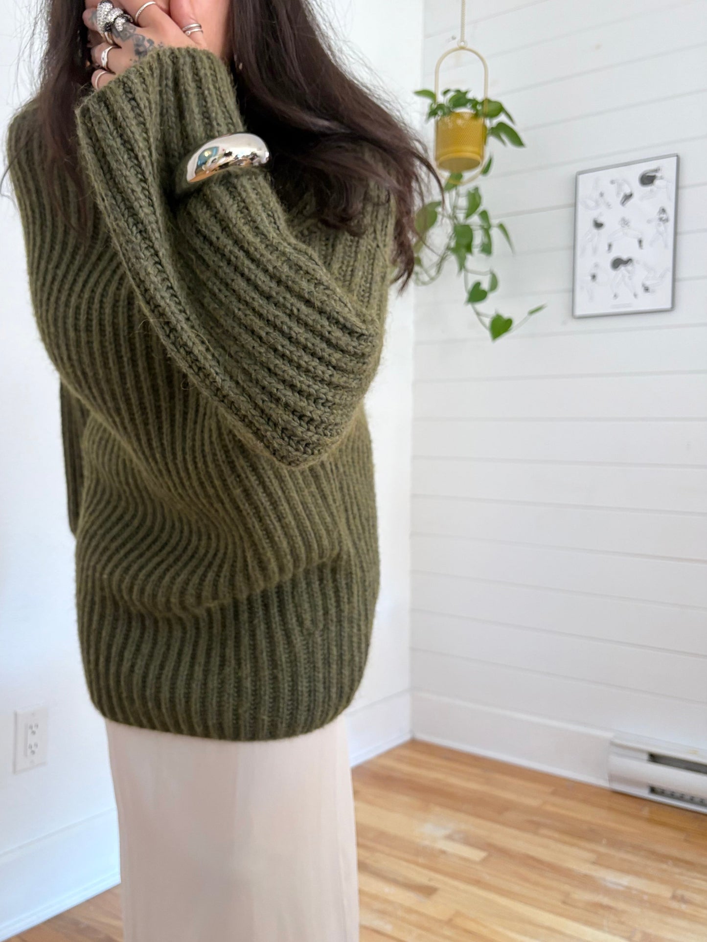 Moussy Alpaca blend rib long knit S-L
