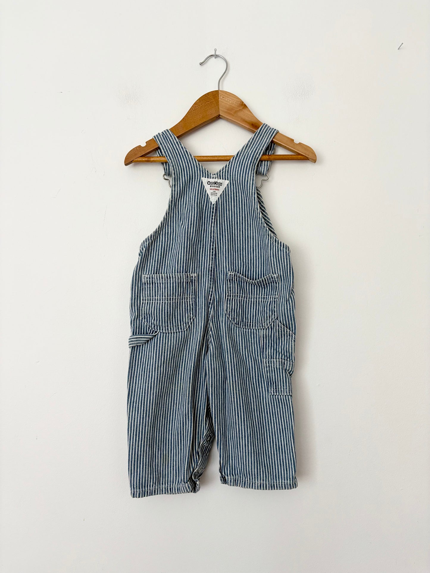 Vintage oshkosh stripe overalls 12 months