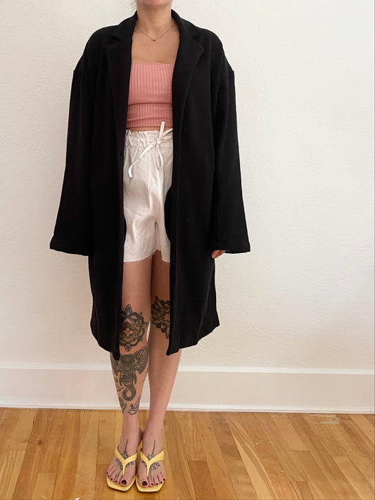 SHORE long cotton blazer style robe M/l