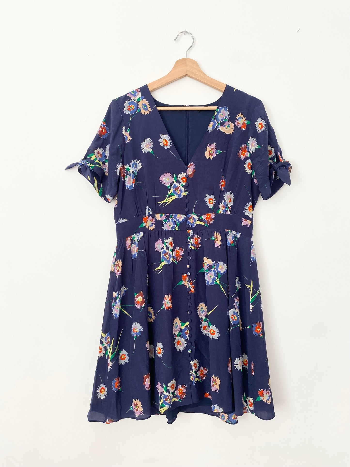 Madewell silk button front retro dress Medium