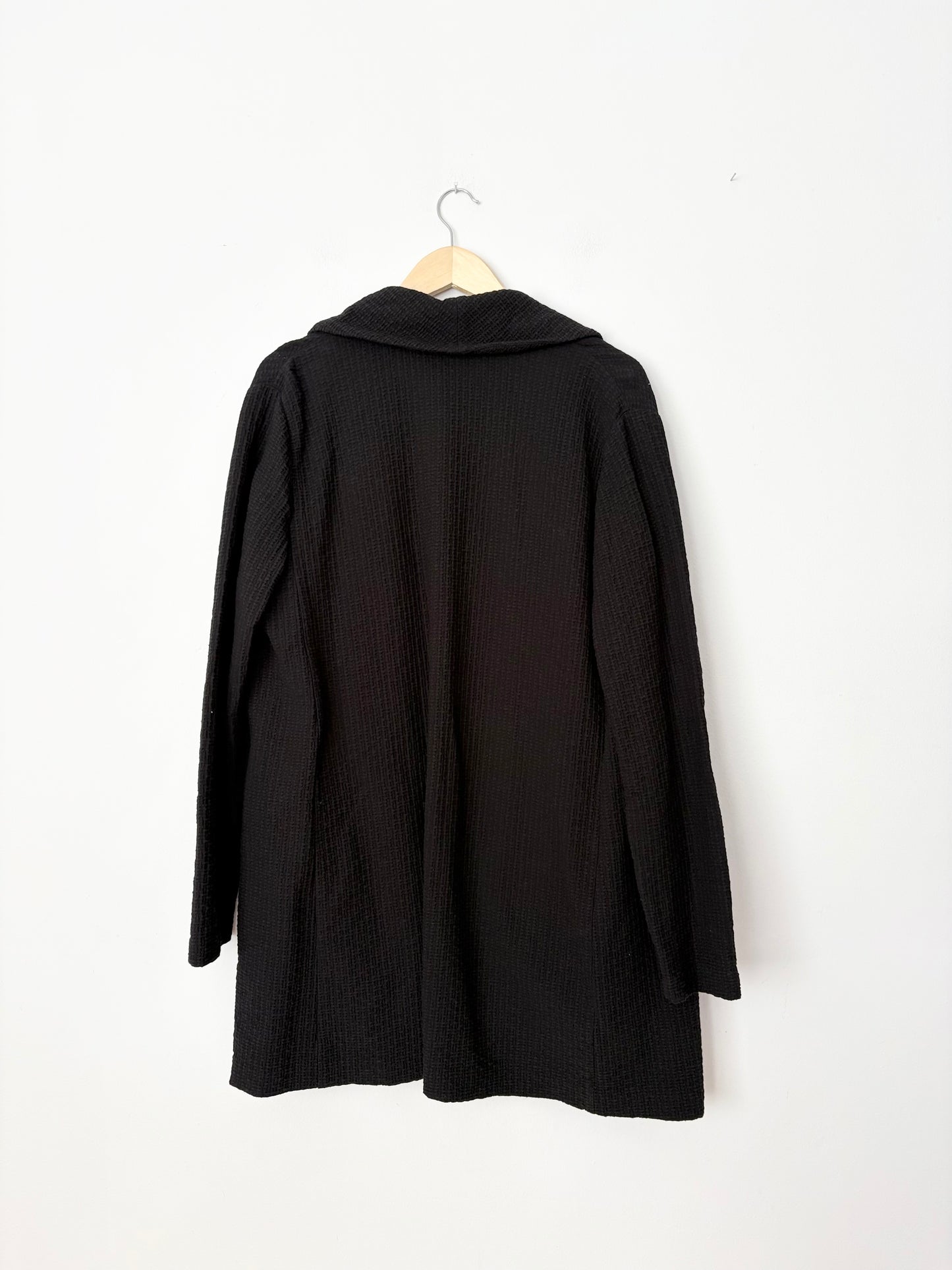 Gilet ouvert en maille gaufrée Eileen Fisher, taille L