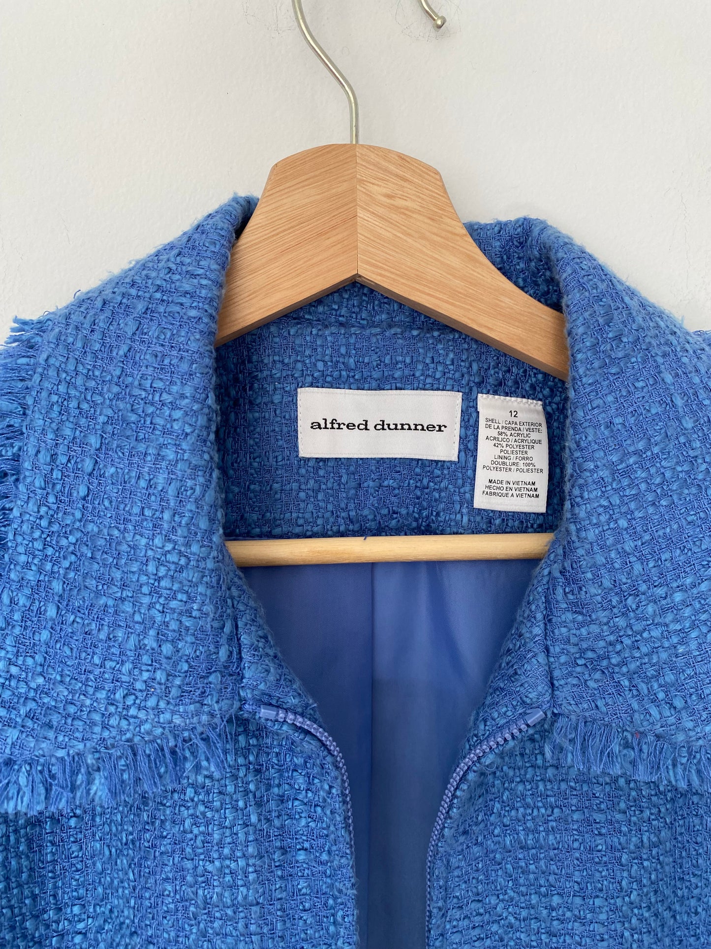 Blazer zippé en tweed vintage Large